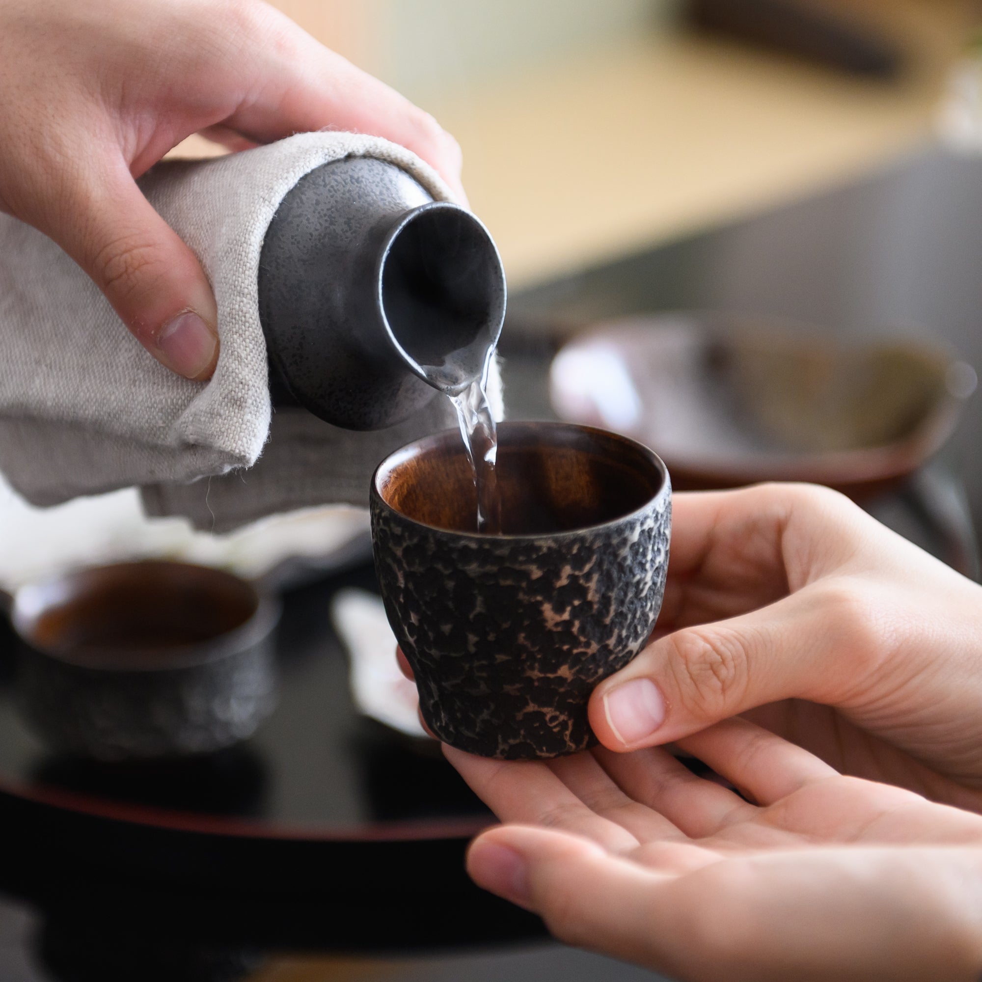 Sinra Nishiki Kagawa Lacquerware Guinomi Sake Cup - MUSUBI KILN - Quality Japanese Tableware and Gift
