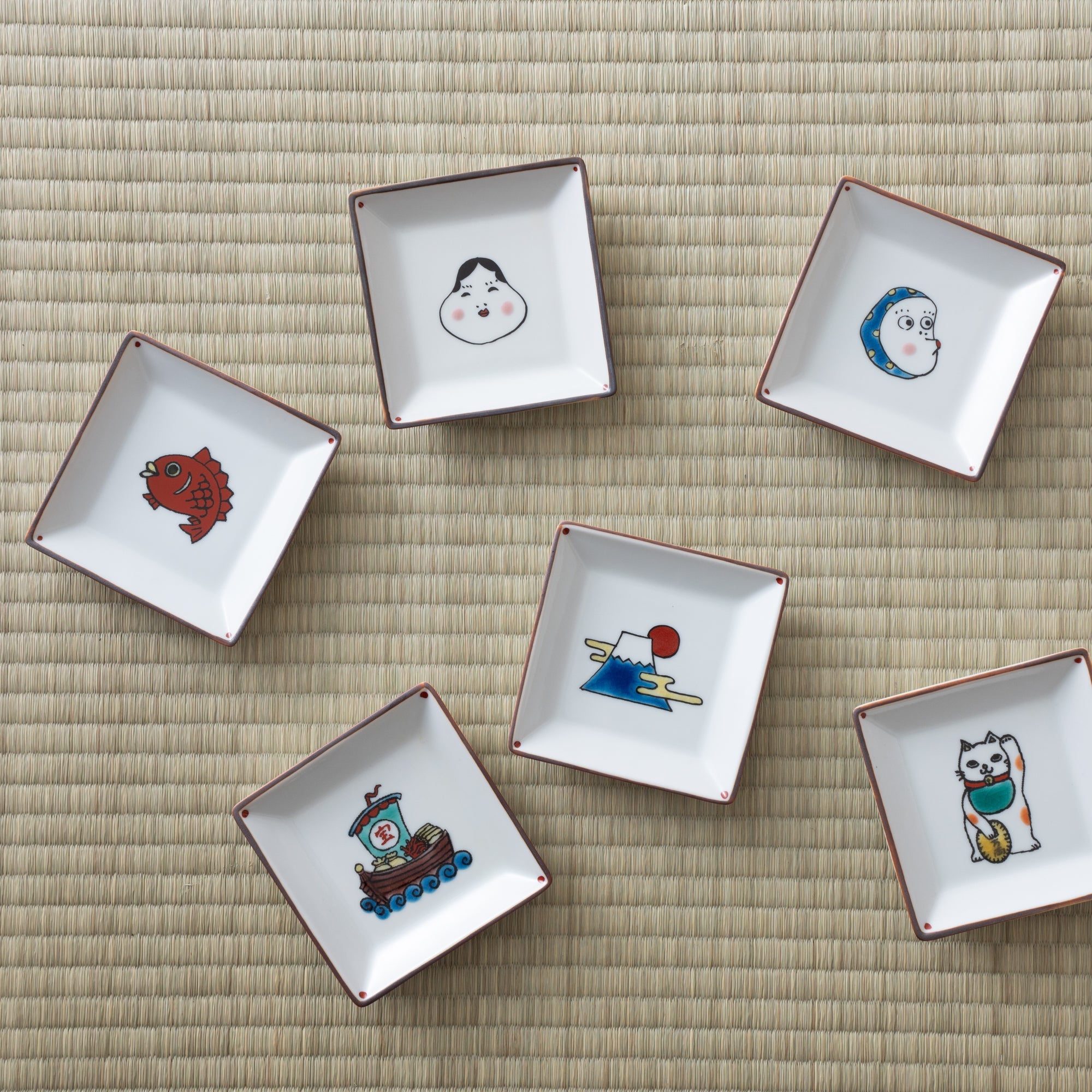 Soukyu Kiln Blue Mt. Fuji Kutani Sauce Plate - MUSUBI KILN - Quality Japanese Tableware and Gift