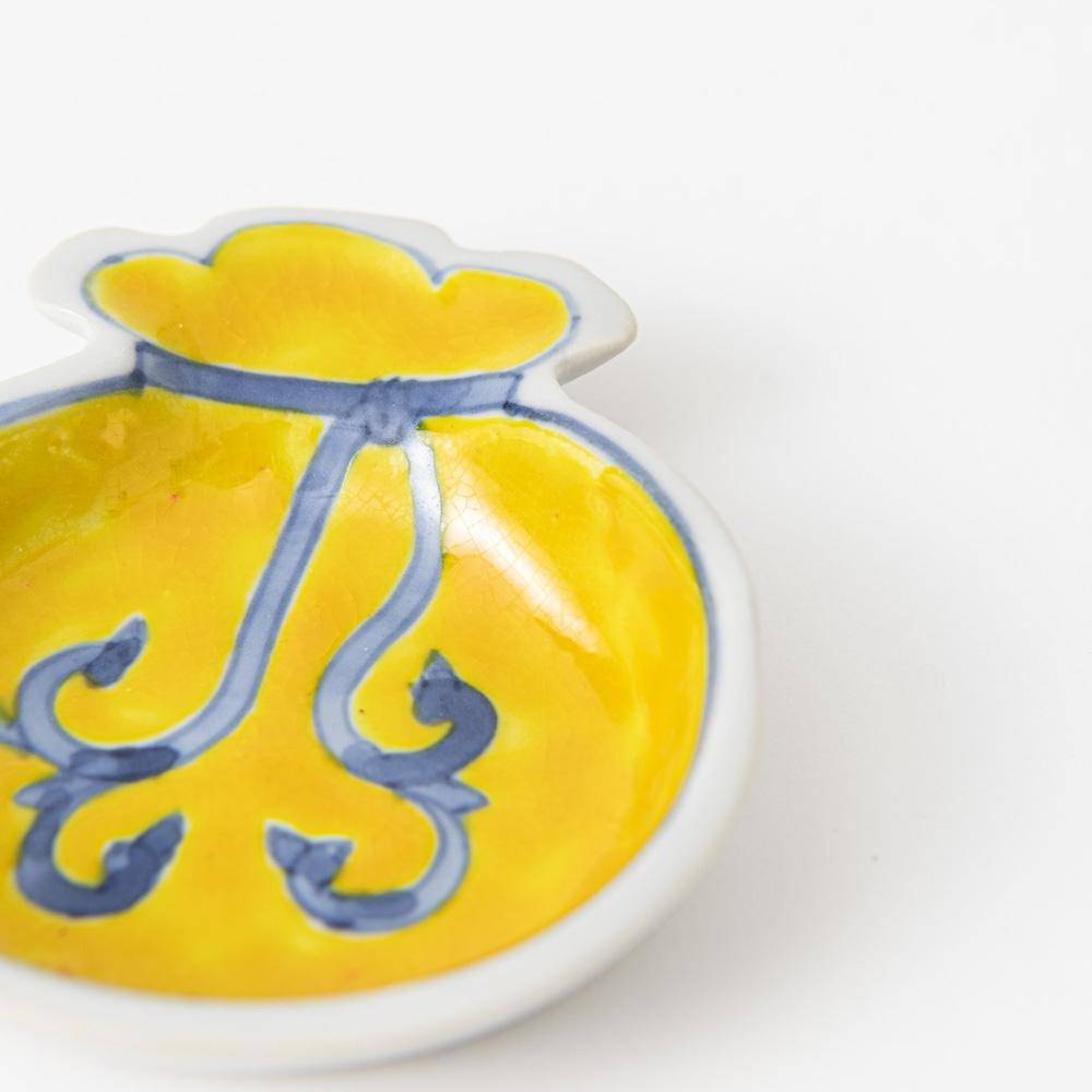 Soukyu Kiln Treasure Bag Kutani Sauce Plate - MUSUBI KILN - Quality Japanese Tableware and Gift