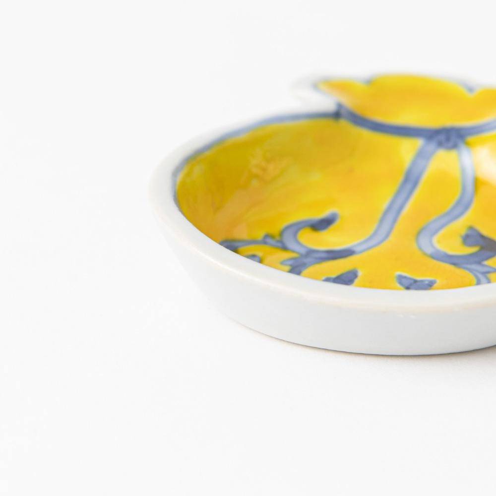 Soukyu Kiln Treasure Bag Kutani Sauce Plate - MUSUBI KILN - Quality Japanese Tableware and Gift