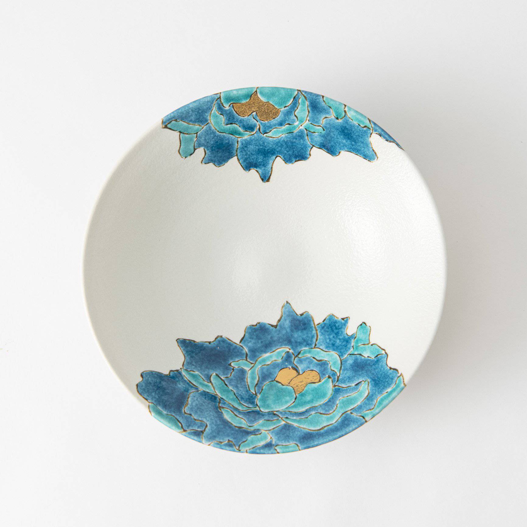 Souraku - An Blue Peony Bowl Set A - MUSUBI KILN - Quality Japanese Tableware and Gift