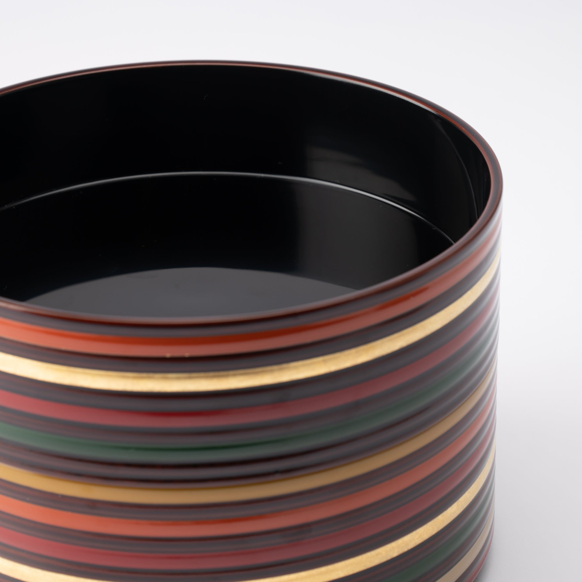 Spinning Top Yamanaka Lacquerware Two Tiers Round Jubako Bento Box - MUSUBI KILN - Quality Japanese Tableware and Gift