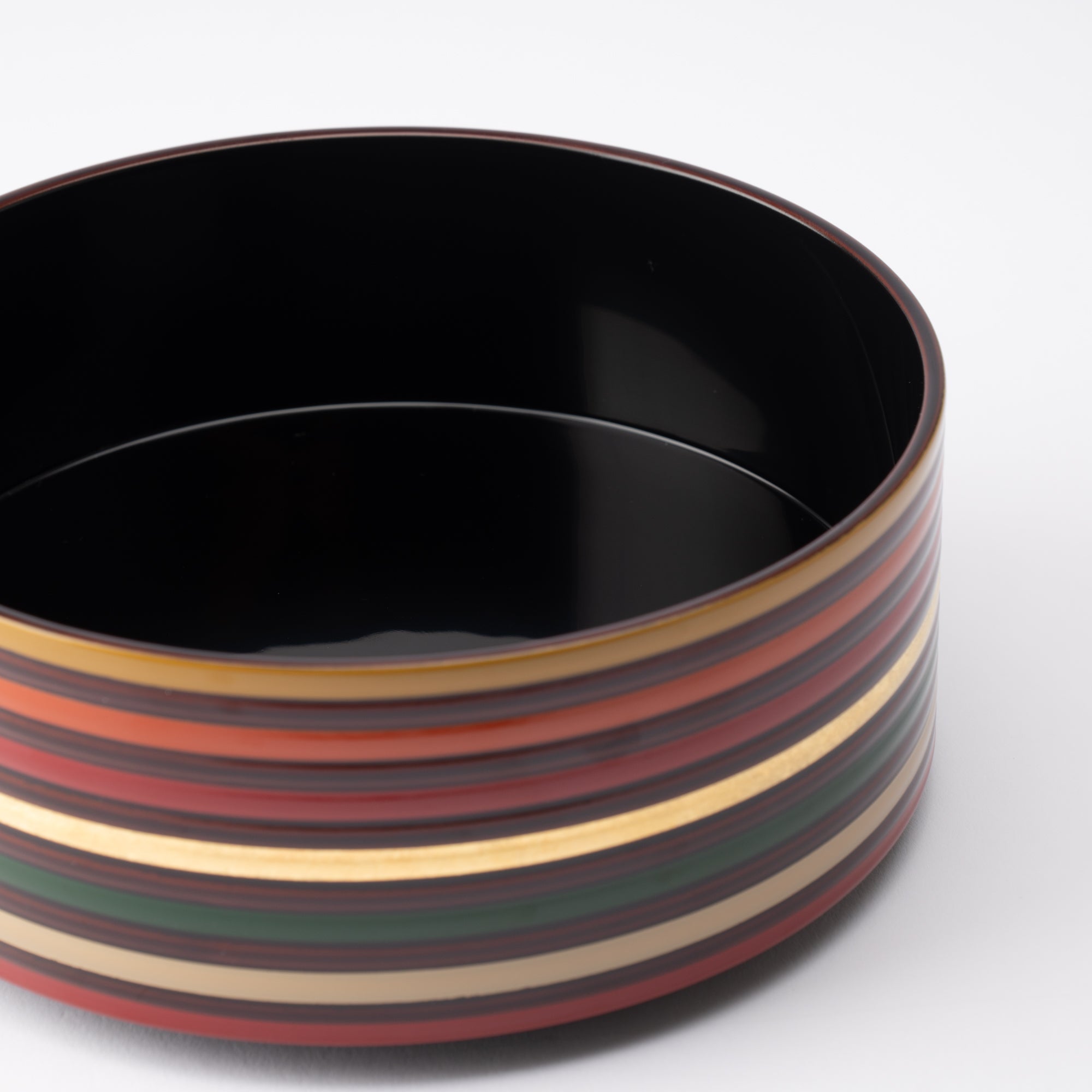 Spinning Top Yamanaka Lacquerware Two Tiers Round Jubako Bento Box - MUSUBI KILN - Quality Japanese Tableware and Gift