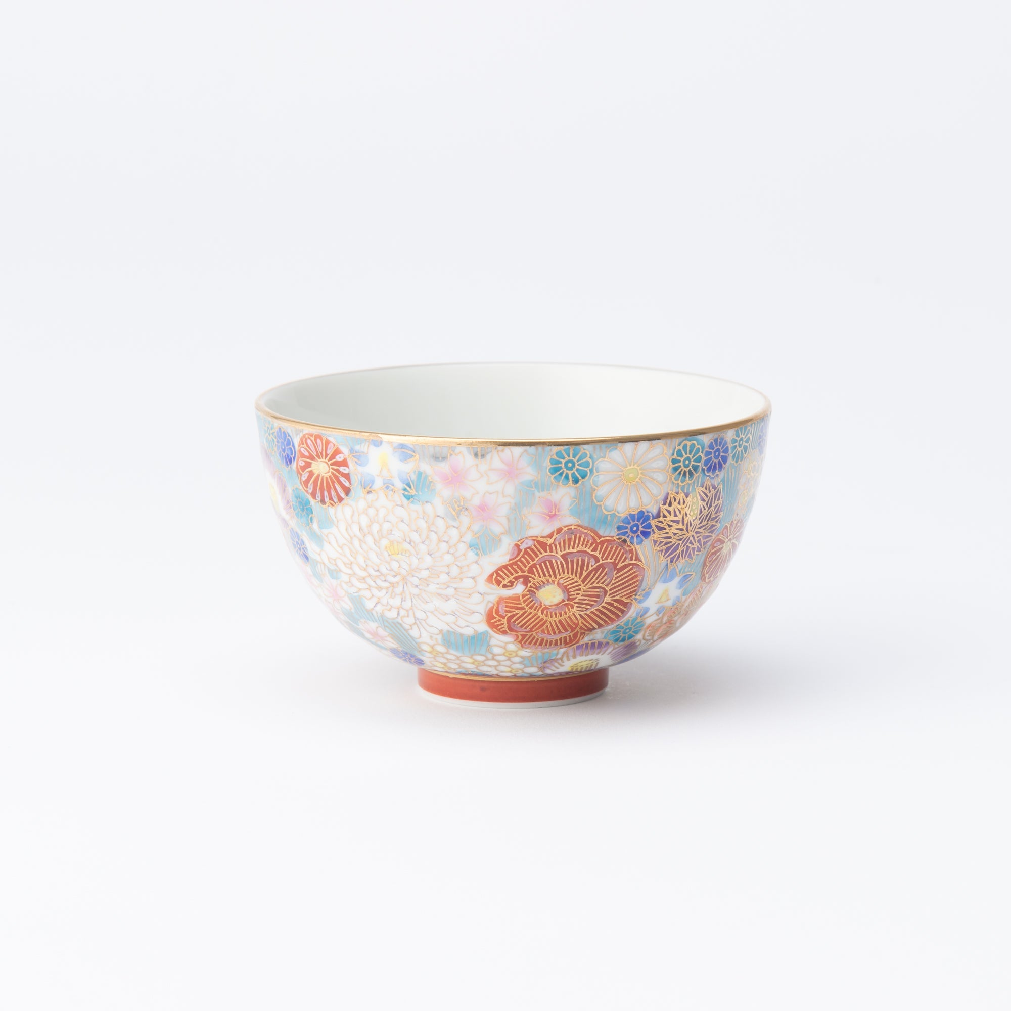 Taishi Kiln Hanazume Kutani Hanazume Japanese Rice Bowl - MUSUBI KILN - Quality Japanese Tableware and Gift