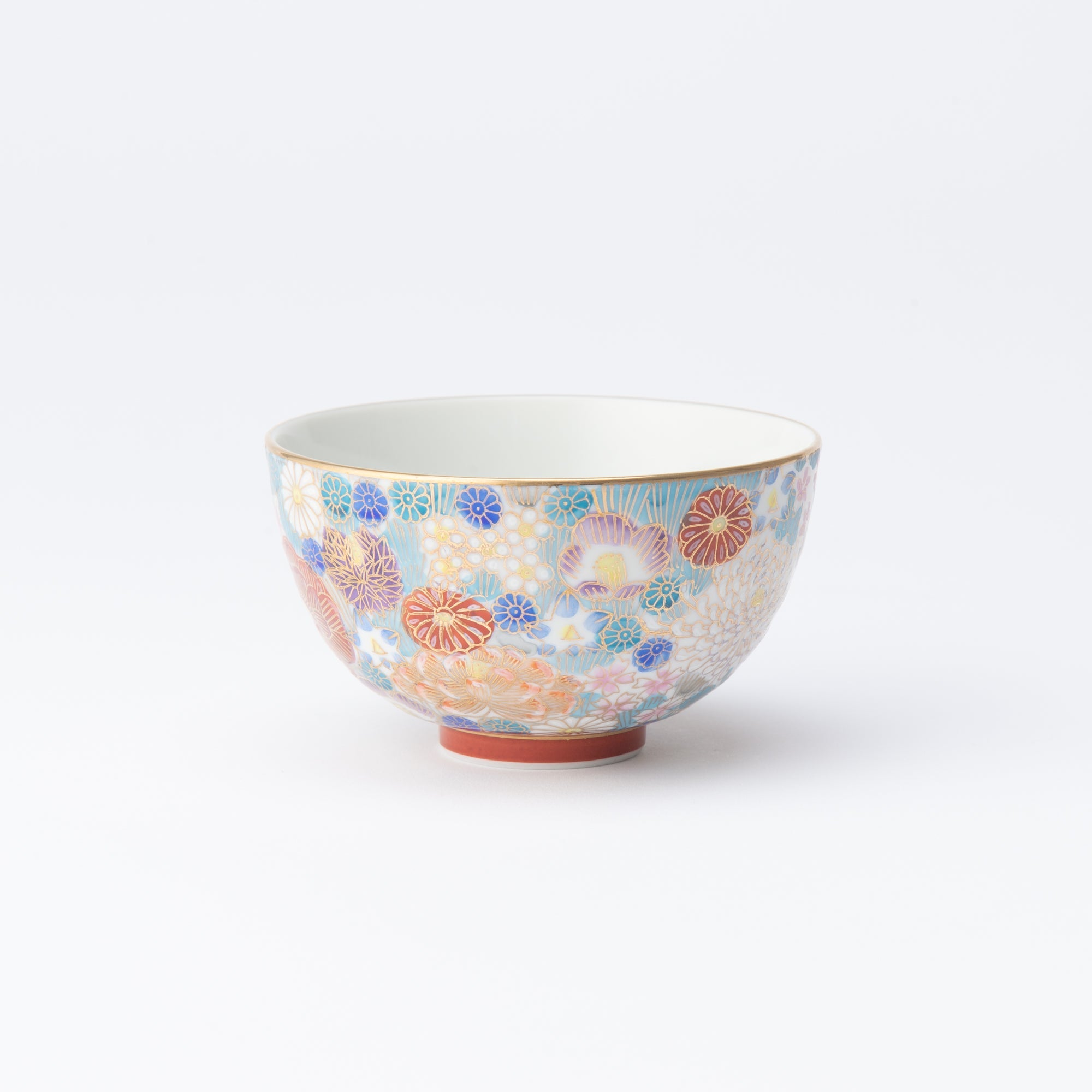 Taishi Kiln Hanazume Kutani Hanazume Japanese Rice Bowl - MUSUBI KILN - Quality Japanese Tableware and Gift