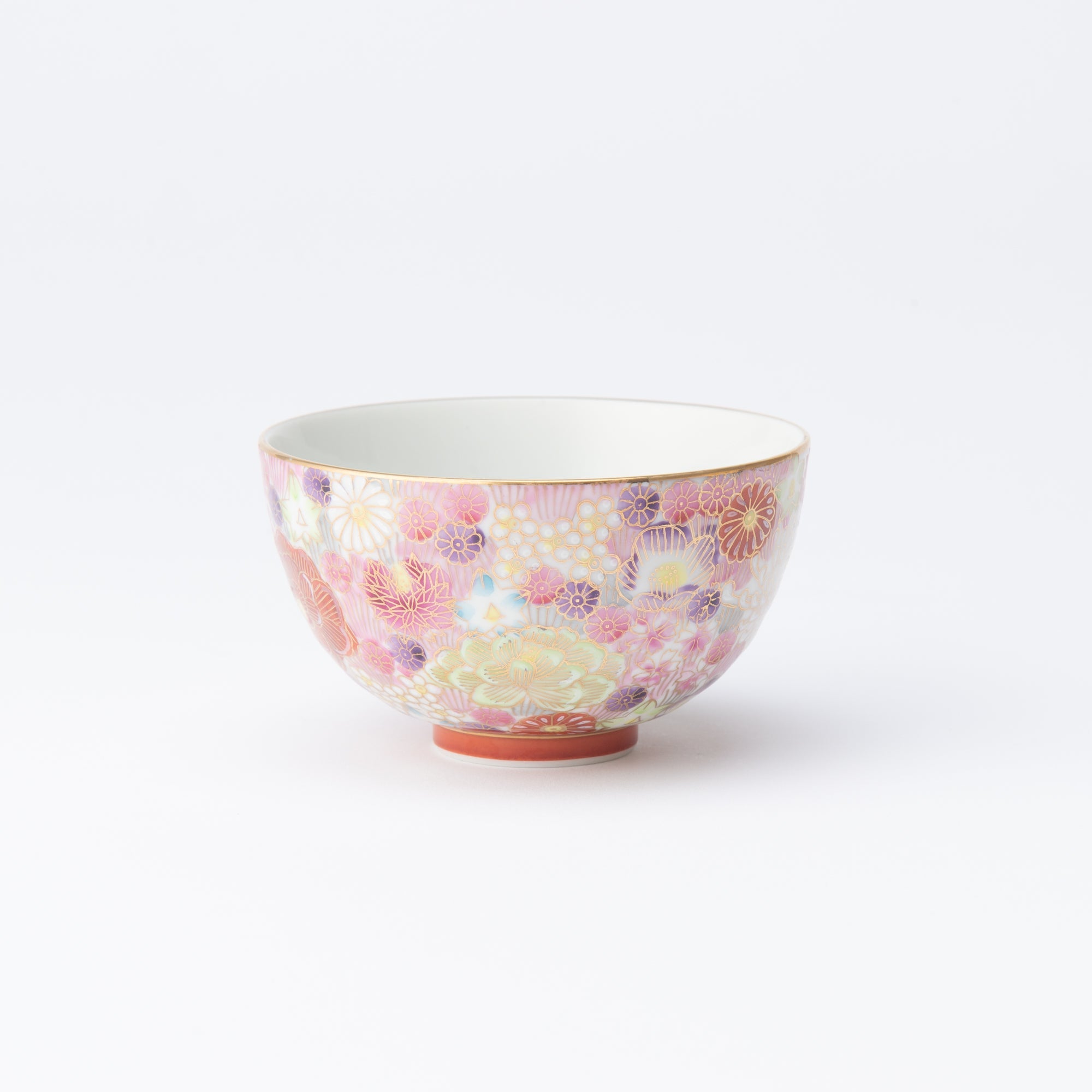 Taishi Kiln Hanazume Kutani Hanazume Japanese Rice Bowl - MUSUBI KILN - Quality Japanese Tableware and Gift