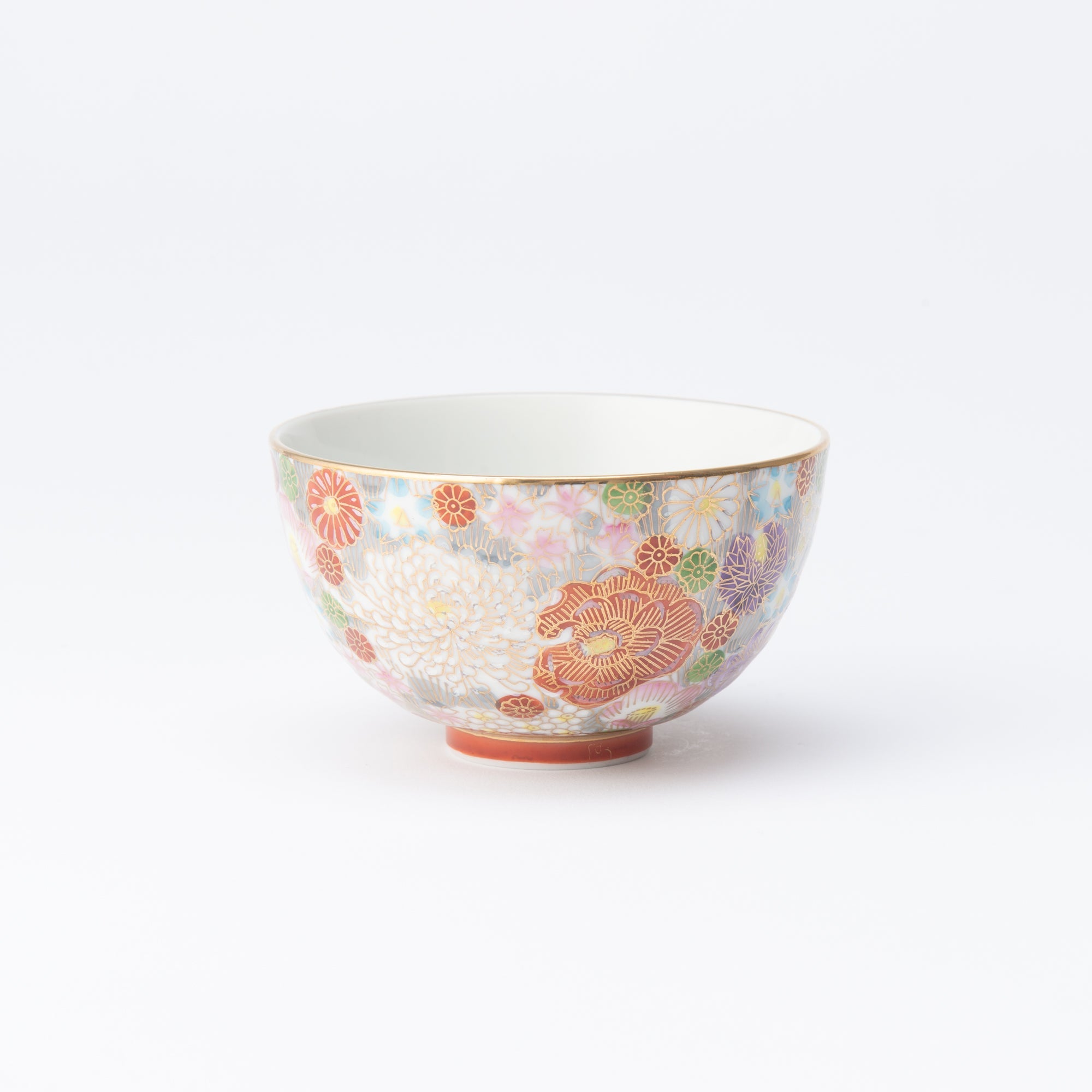 Taishi Kiln Hanazume Kutani Hanazume Japanese Rice Bowl - MUSUBI KILN - Quality Japanese Tableware and Gift