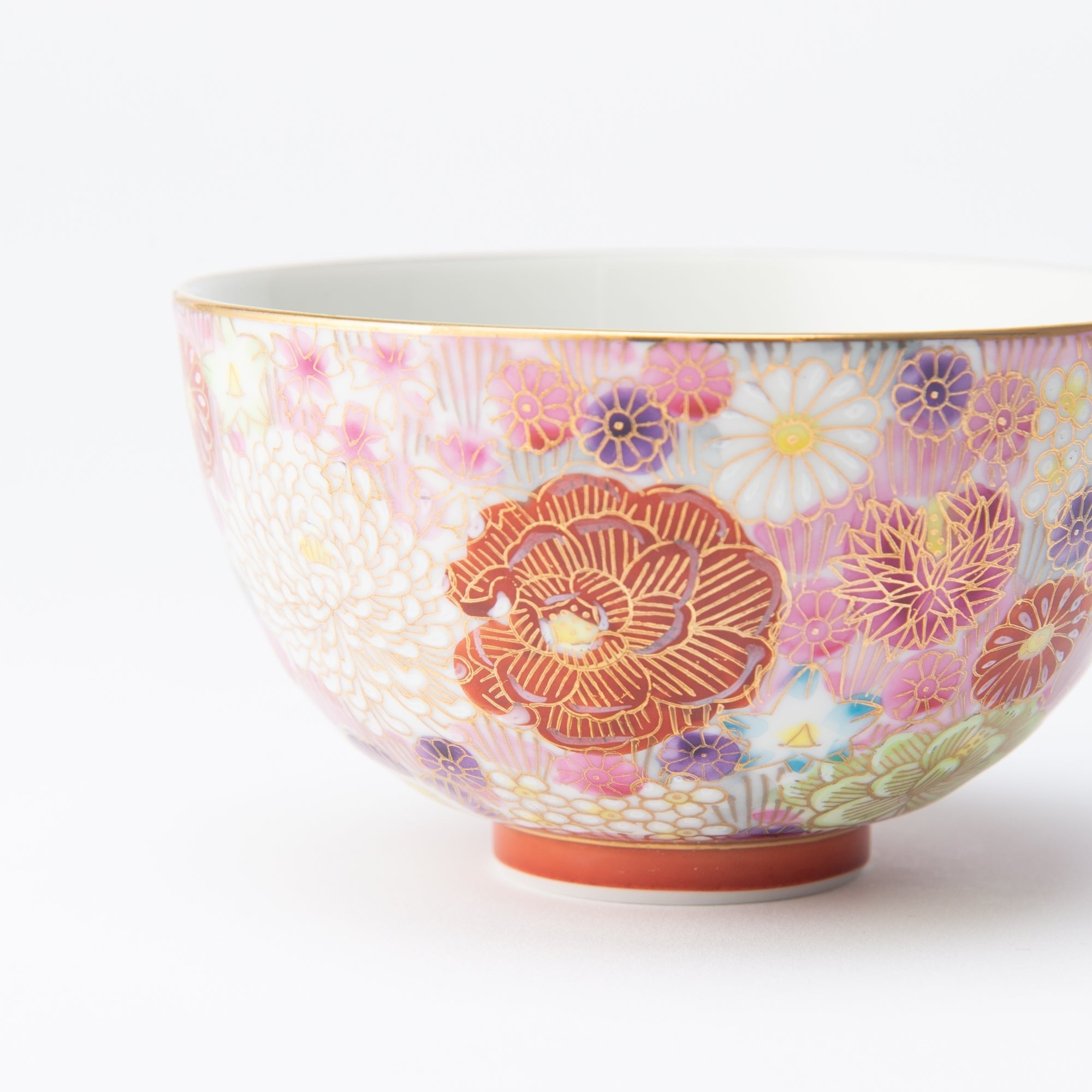 Taishi Kiln Hanazume Kutani Hanazume Japanese Rice Bowl - MUSUBI KILN - Quality Japanese Tableware and Gift