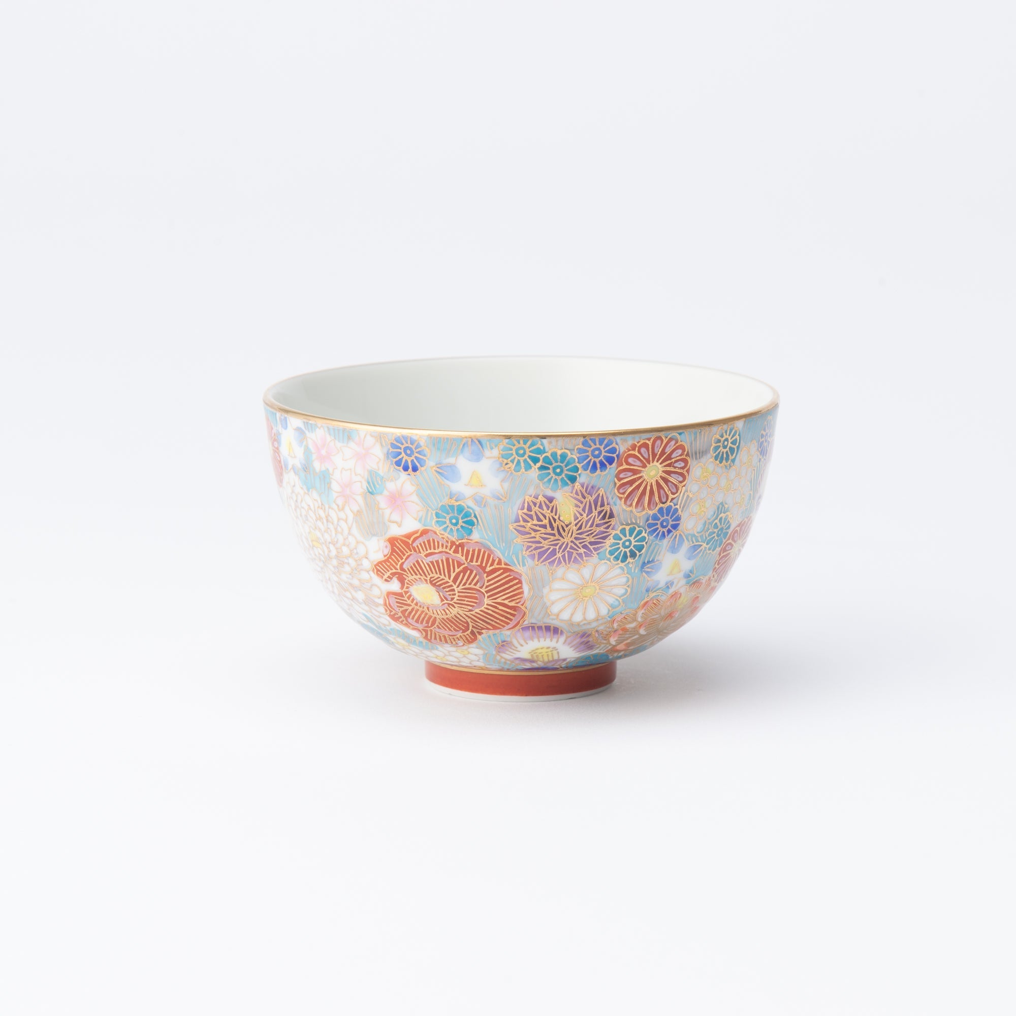 Taishi Kiln Hanazume Kutani Hanazume Japanese Rice Bowl - MUSUBI KILN - Quality Japanese Tableware and Gift