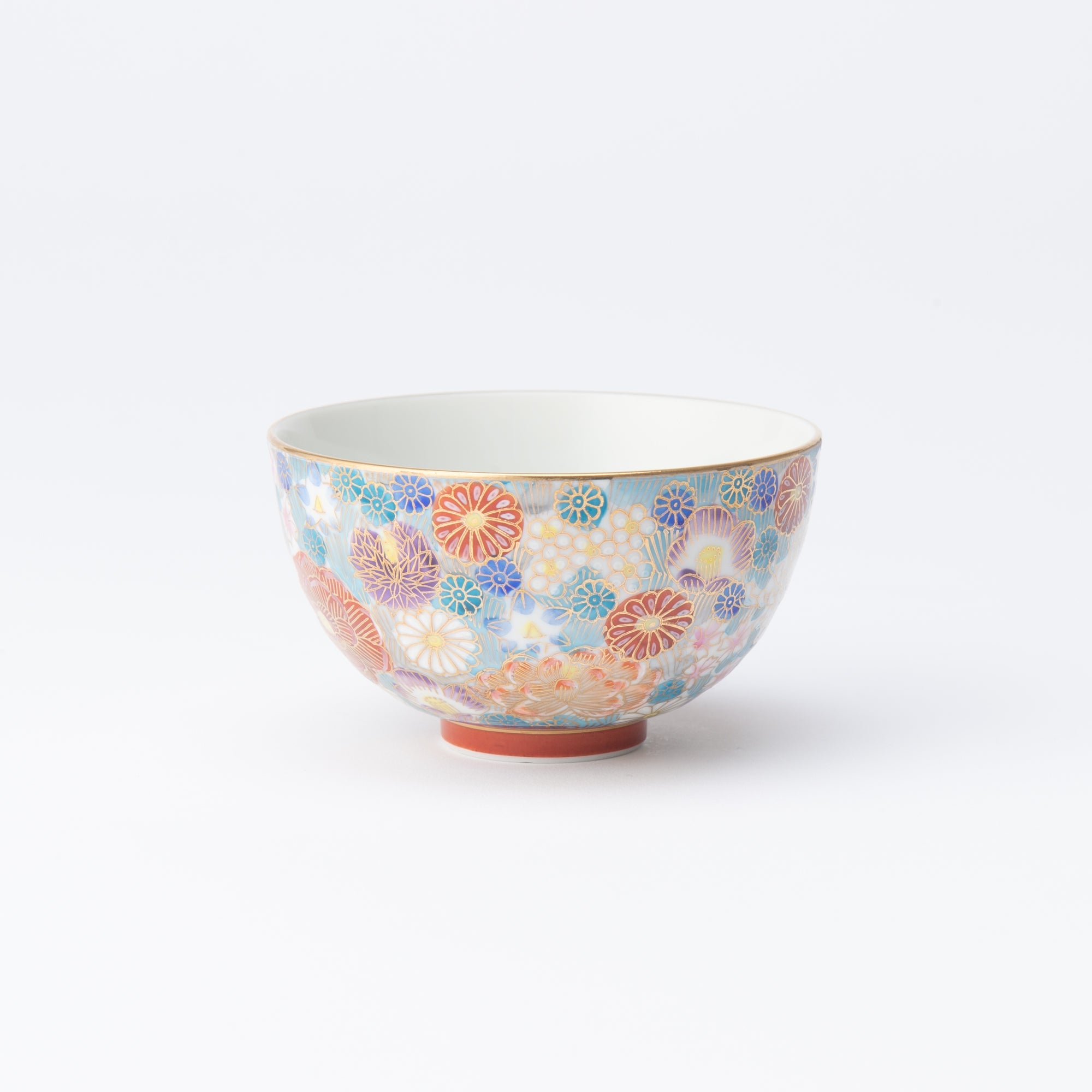 Taishi Kiln Hanazume Kutani Hanazume Japanese Rice Bowl - MUSUBI KILN - Quality Japanese Tableware and Gift