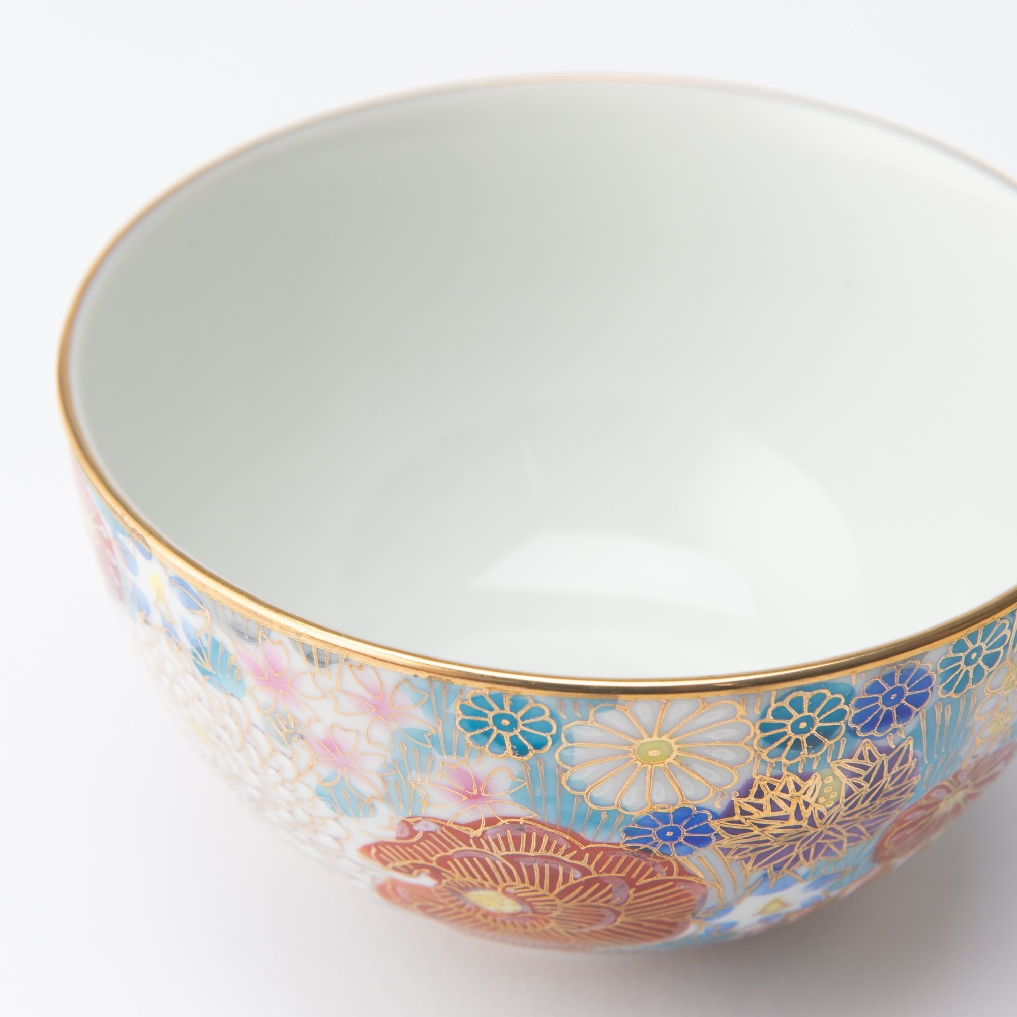 Taishi Kiln Hanazume Kutani Hanazume Japanese Rice Bowl - MUSUBI KILN - Quality Japanese Tableware and Gift