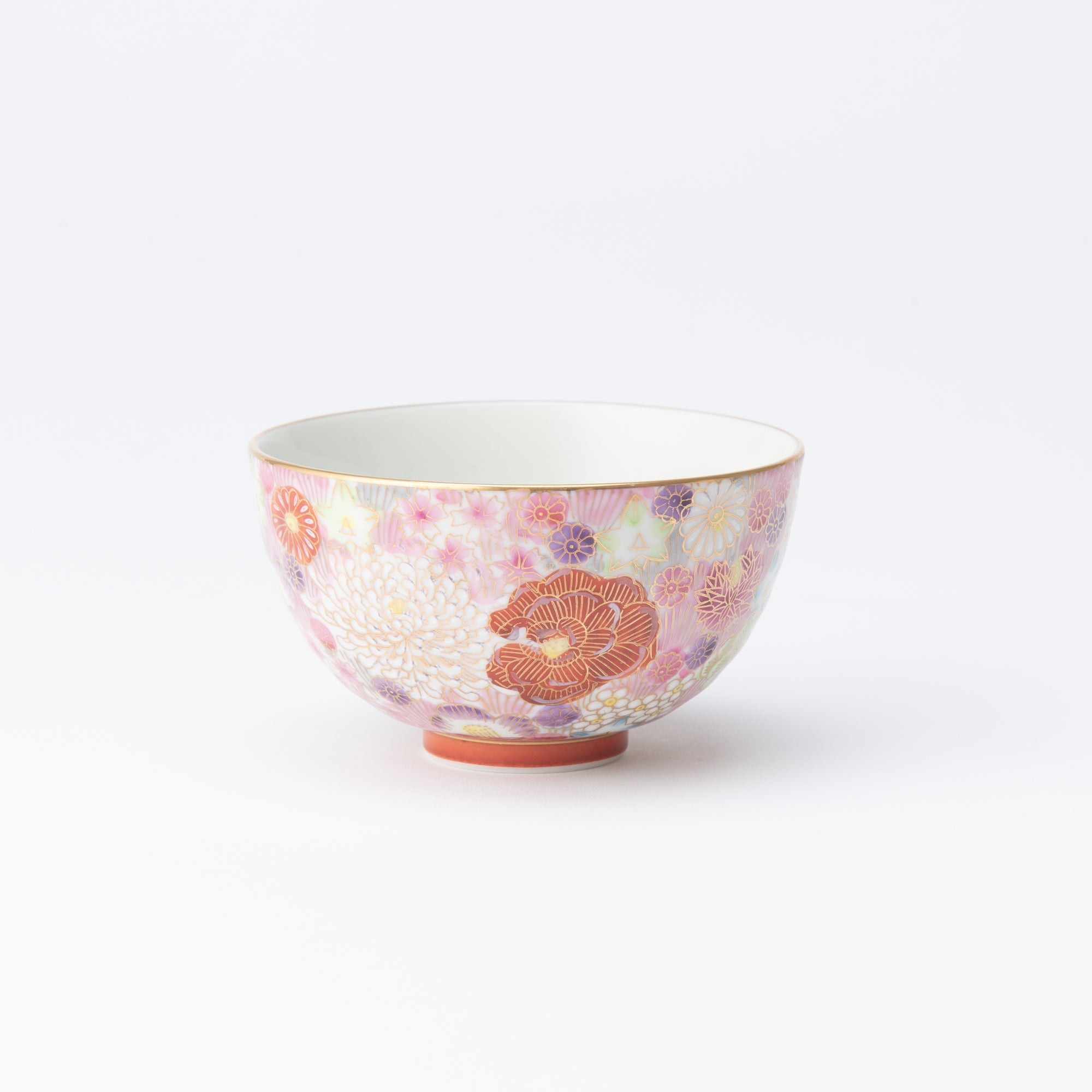 Taishi Kiln Hanazume Kutani Hanazume Japanese Rice Bowl - MUSUBI KILN - Quality Japanese Tableware and Gift
