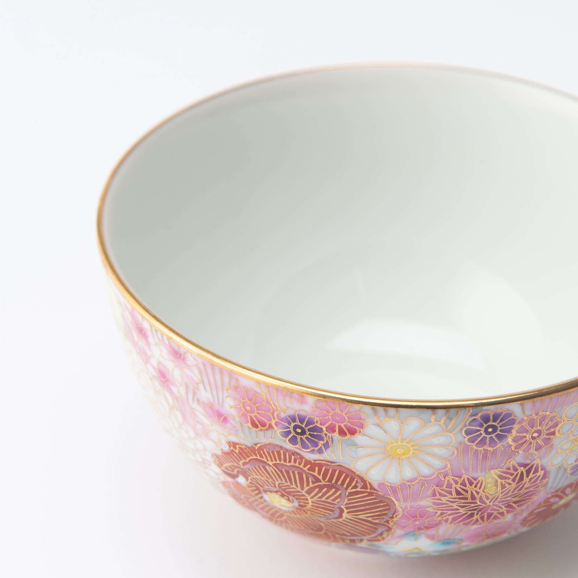 Taishi Kiln Hanazume Kutani Hanazume Japanese Rice Bowl - MUSUBI KILN - Quality Japanese Tableware and Gift