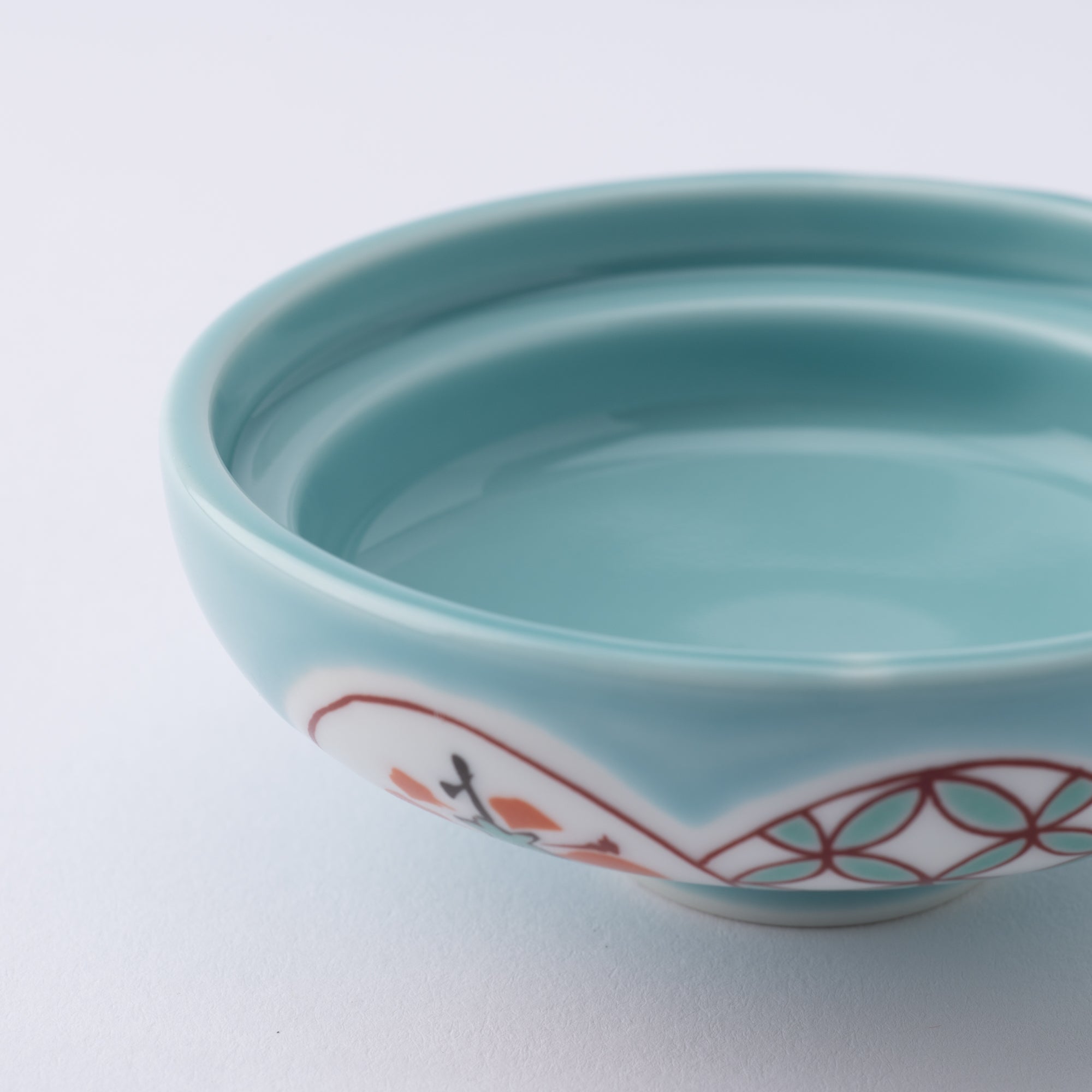 Tasei Kiln Celadon Circle Pattern Arita Chawanmushi Bowl - MUSUBI KILN - Quality Japanese Tableware and Gift