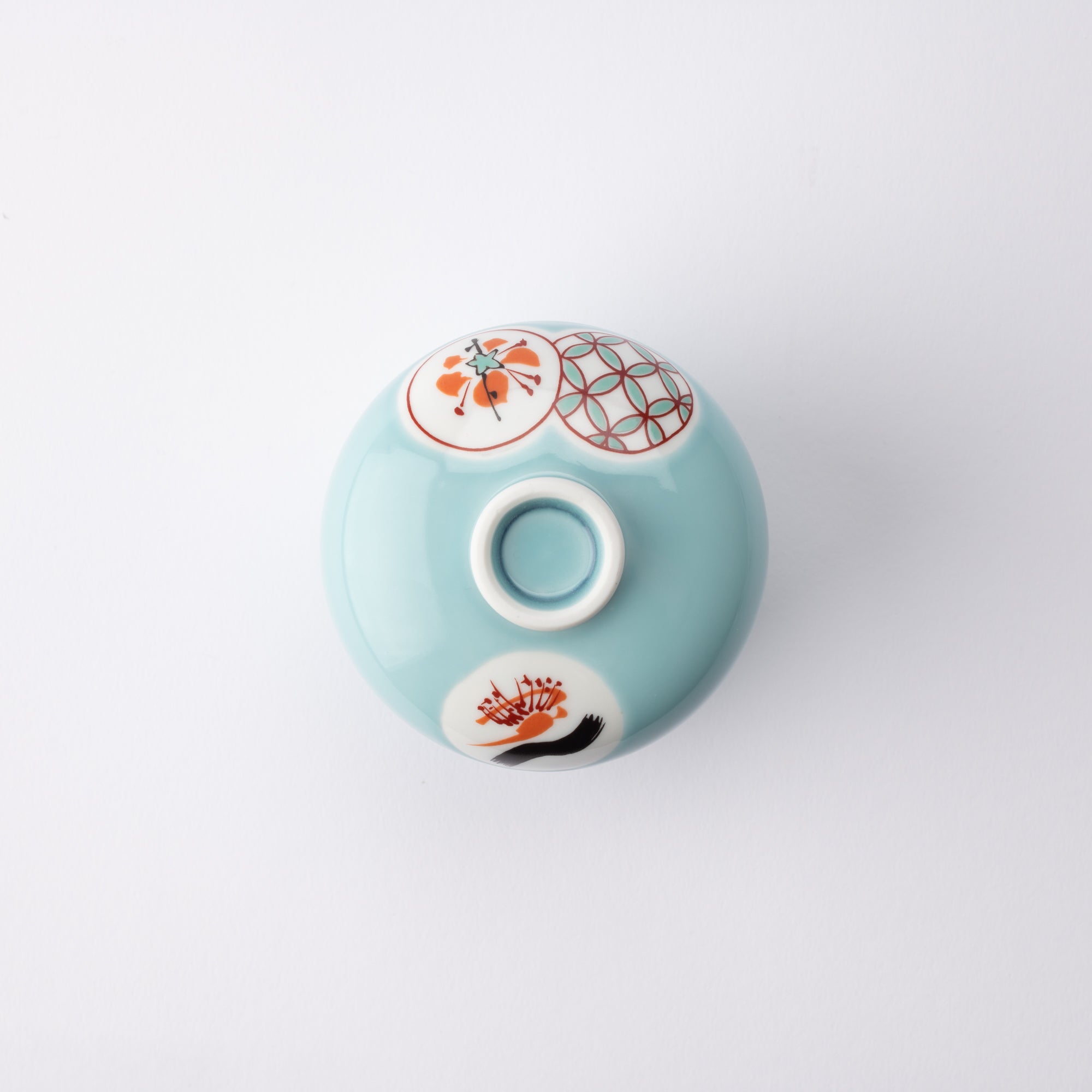 Tasei Kiln Celadon Circle Pattern Arita Chawanmushi Bowl - MUSUBI KILN - Quality Japanese Tableware and Gift