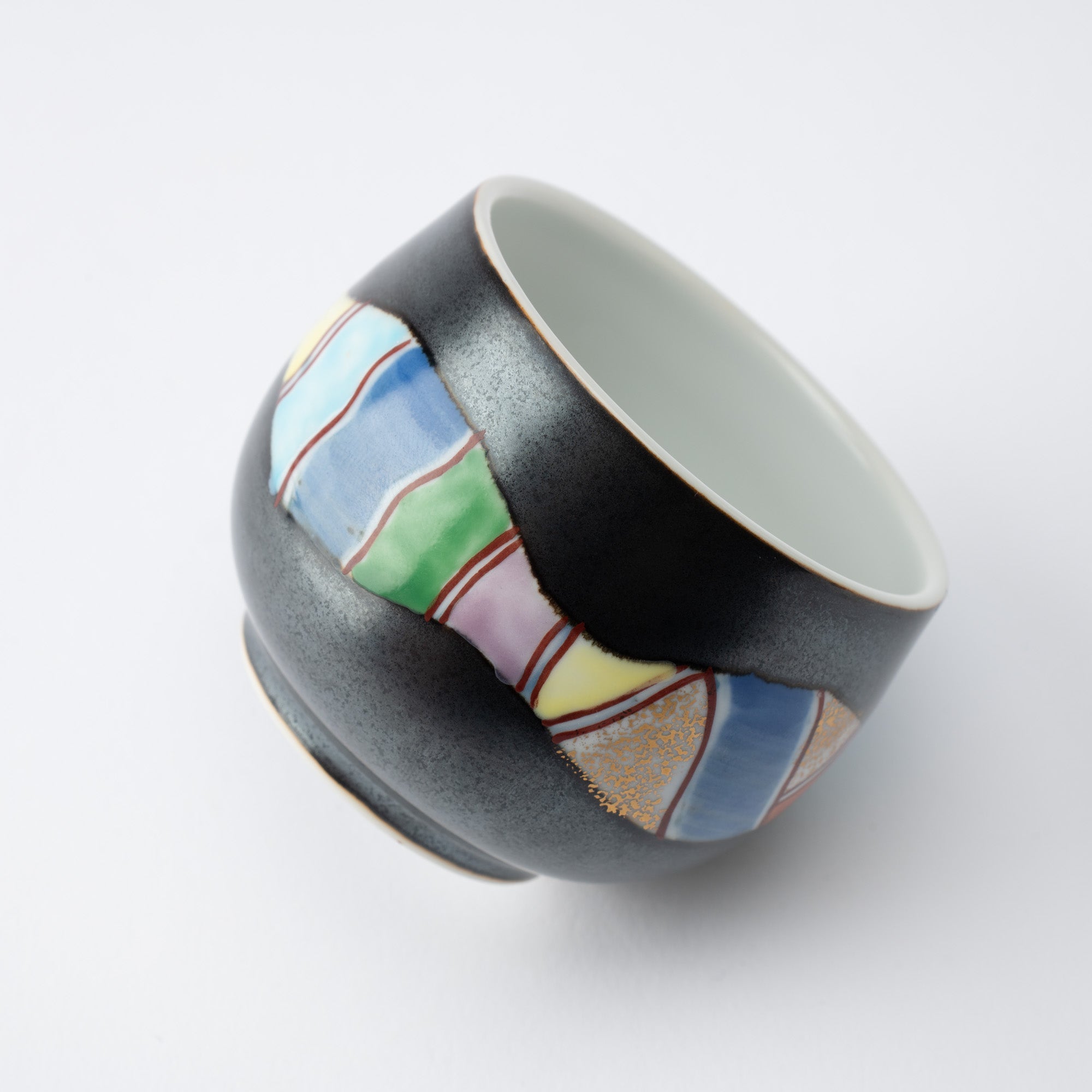Tasei Kiln Tenmoku Color Stripe Arita Chawanmushi Bowl - MUSUBI KILN - Quality Japanese Tableware and Gift