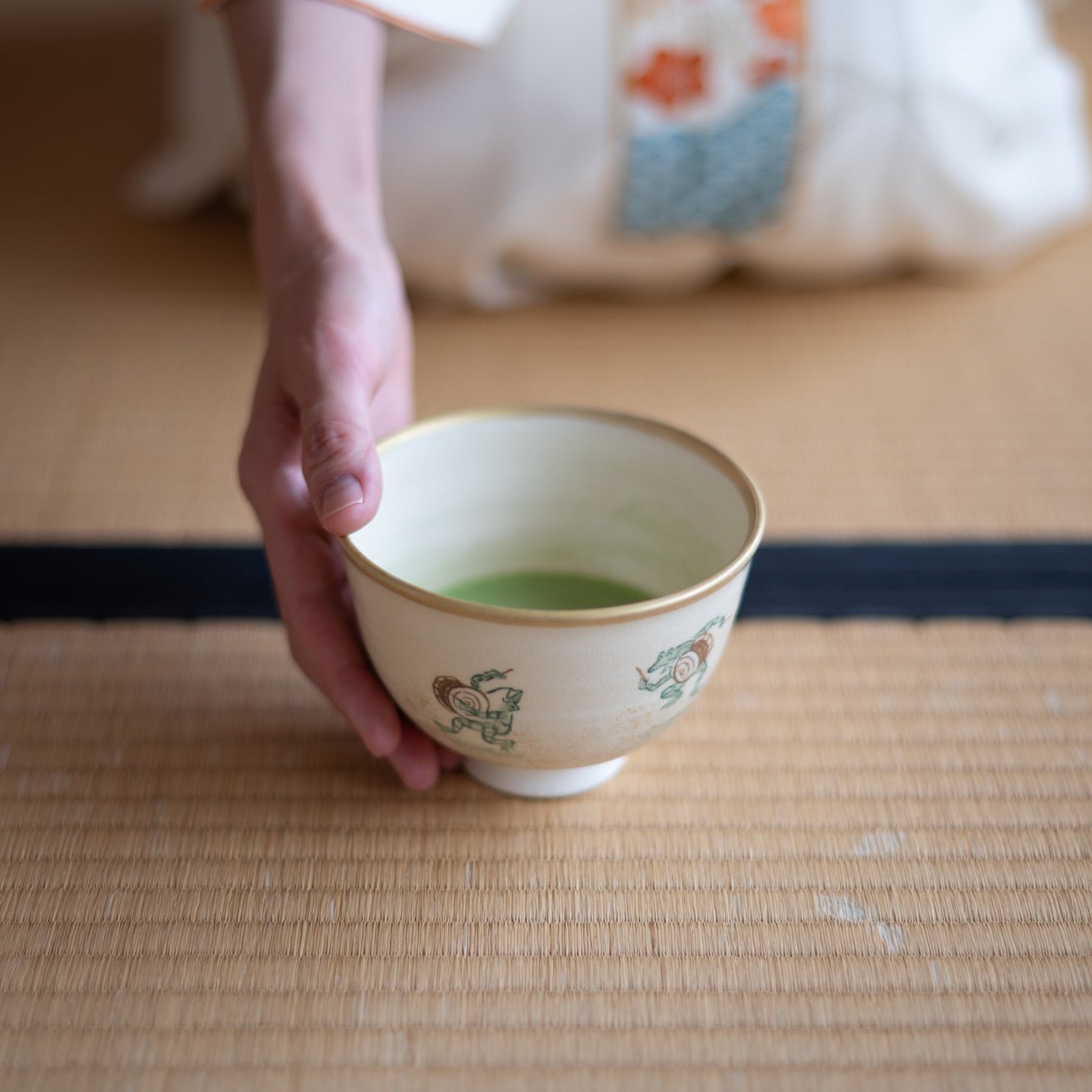 Tosen Kiln Kozan - ji Temple Choju Giga Kiyomizu Ware Matcha Bowl Chawan - MUSUBI KILN - Quality Japanese Tableware and Gift