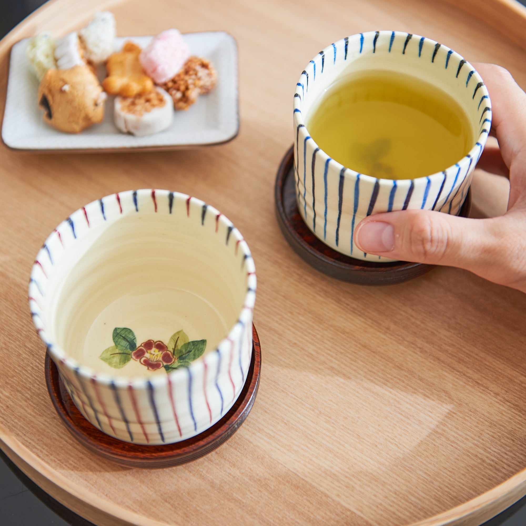 Tosen Kiln Tokusa Kiyomizu Ware Yunomi Japanese Teacup - MUSUBI KILN - Quality Japanese Tableware and Gift