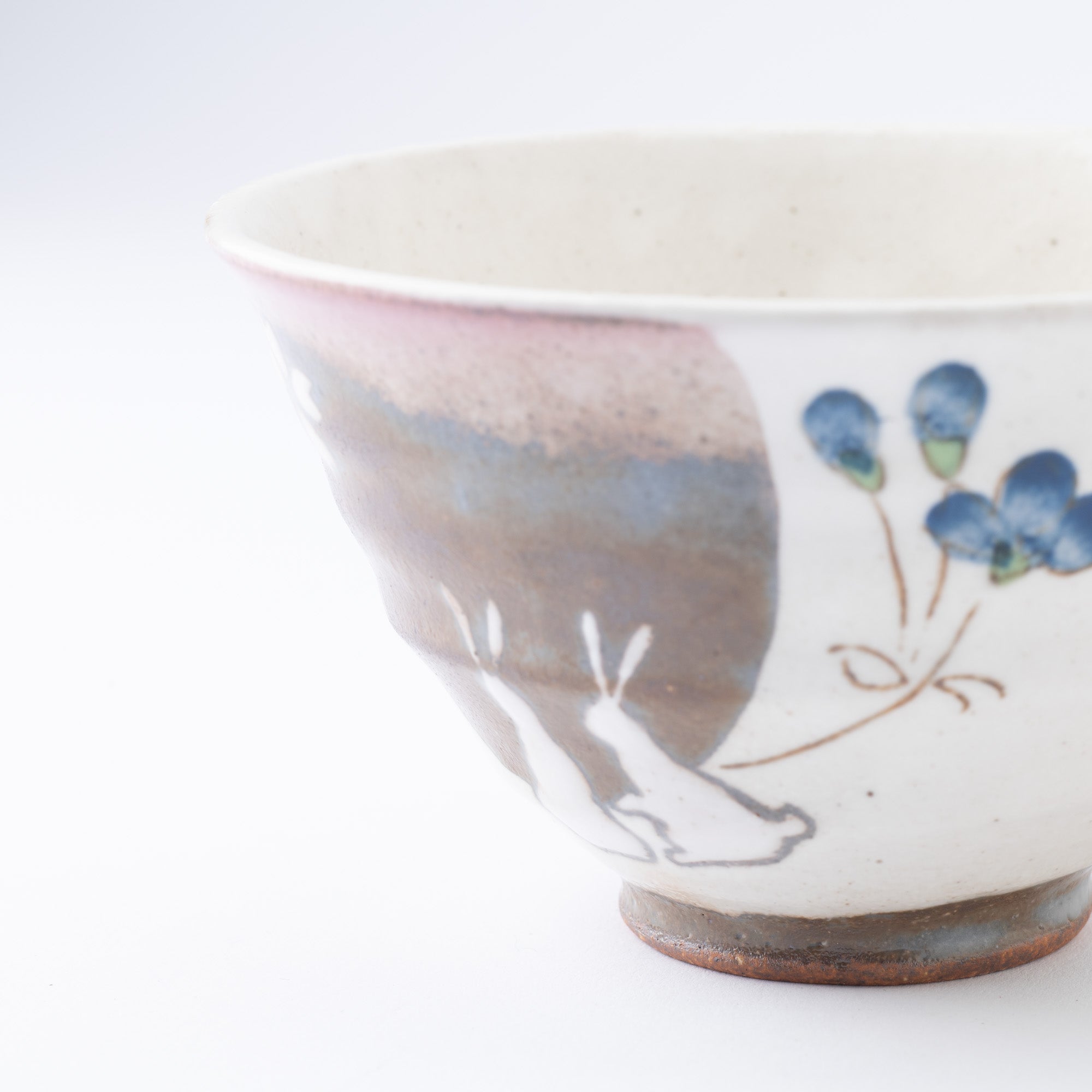 Tougen Kiln Rabbit Hasami Japanese Rice Bowl - MUSUBI KILN - Quality Japanese Tableware and Gift