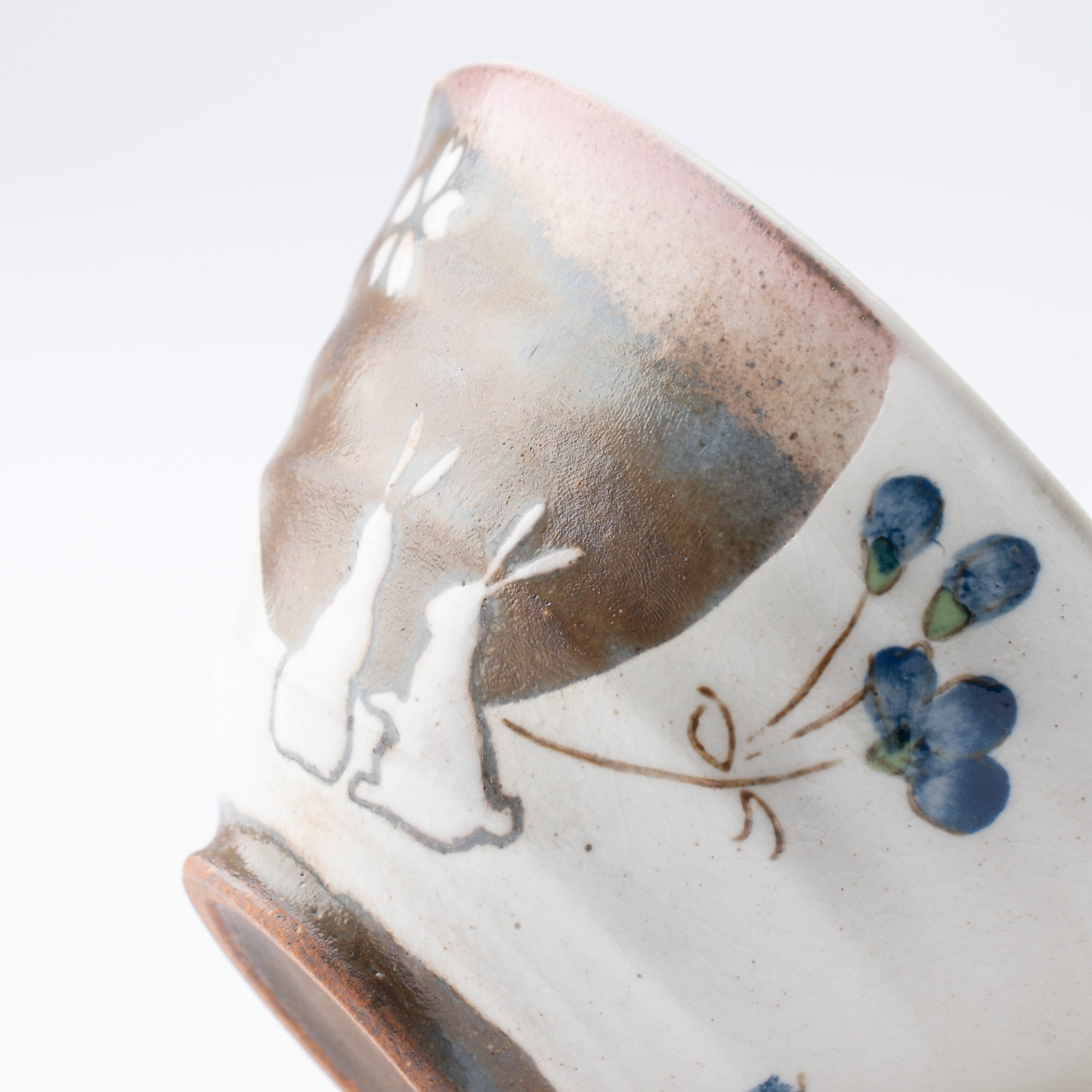 Tougen Kiln Rabbit Hasami Japanese Rice Bowl - MUSUBI KILN - Quality Japanese Tableware and Gift