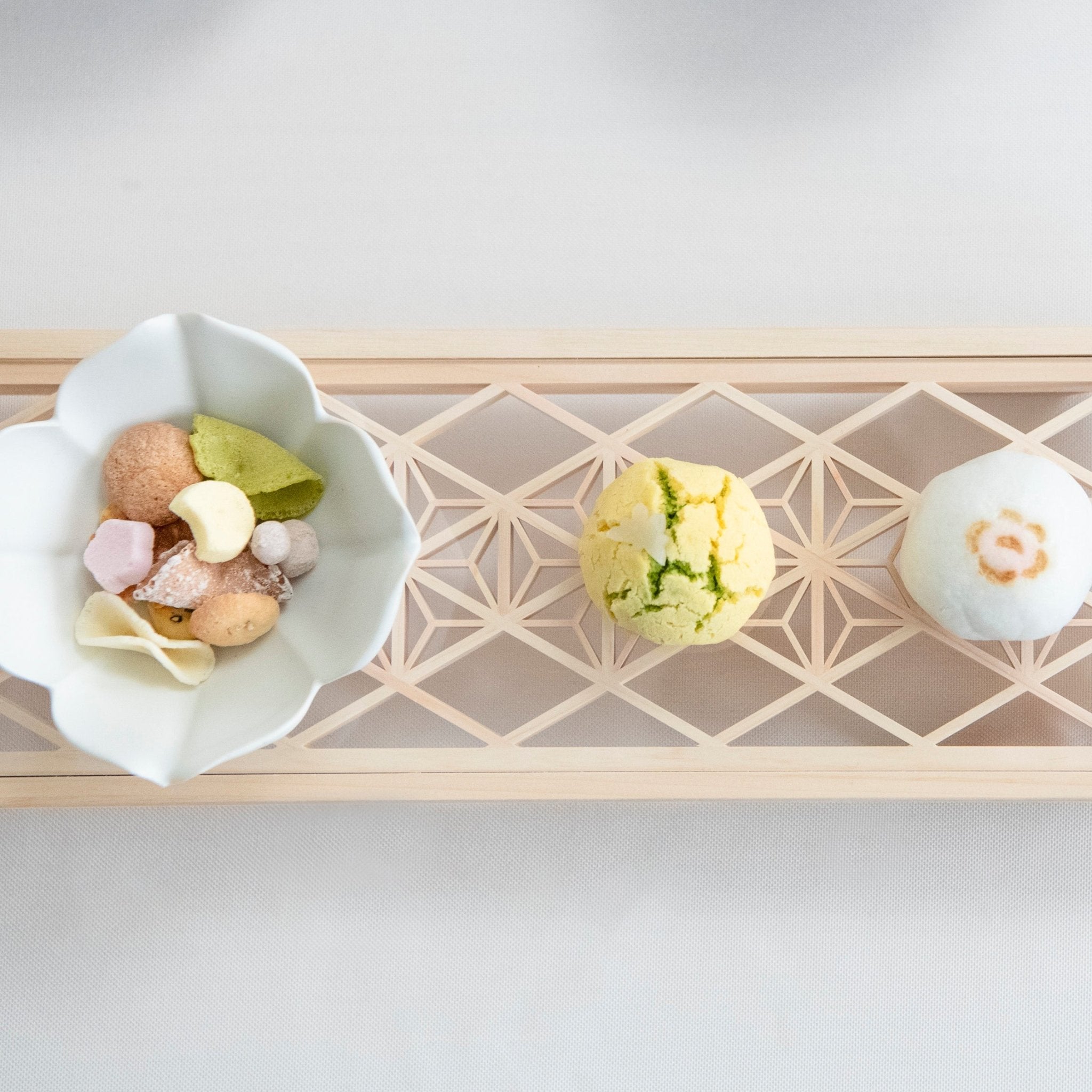 Toyoda Woodcraft Hemp Leaf Kanuma Kumiko Long Tray - MUSUBI KILN - Quality Japanese Tableware and Gift