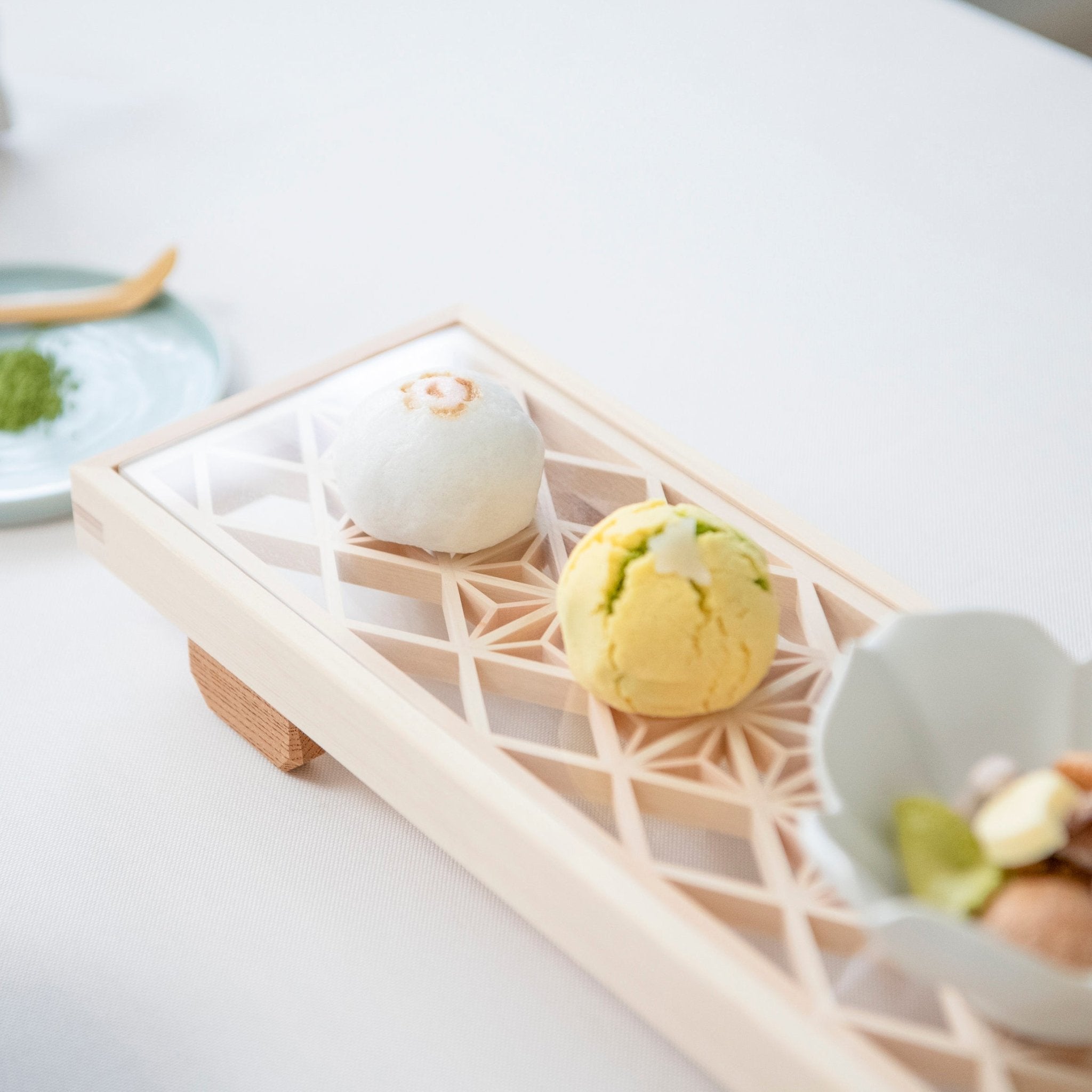 Toyoda Woodcraft Hemp Leaf Kanuma Kumiko Long Tray - MUSUBI KILN - Quality Japanese Tableware and Gift