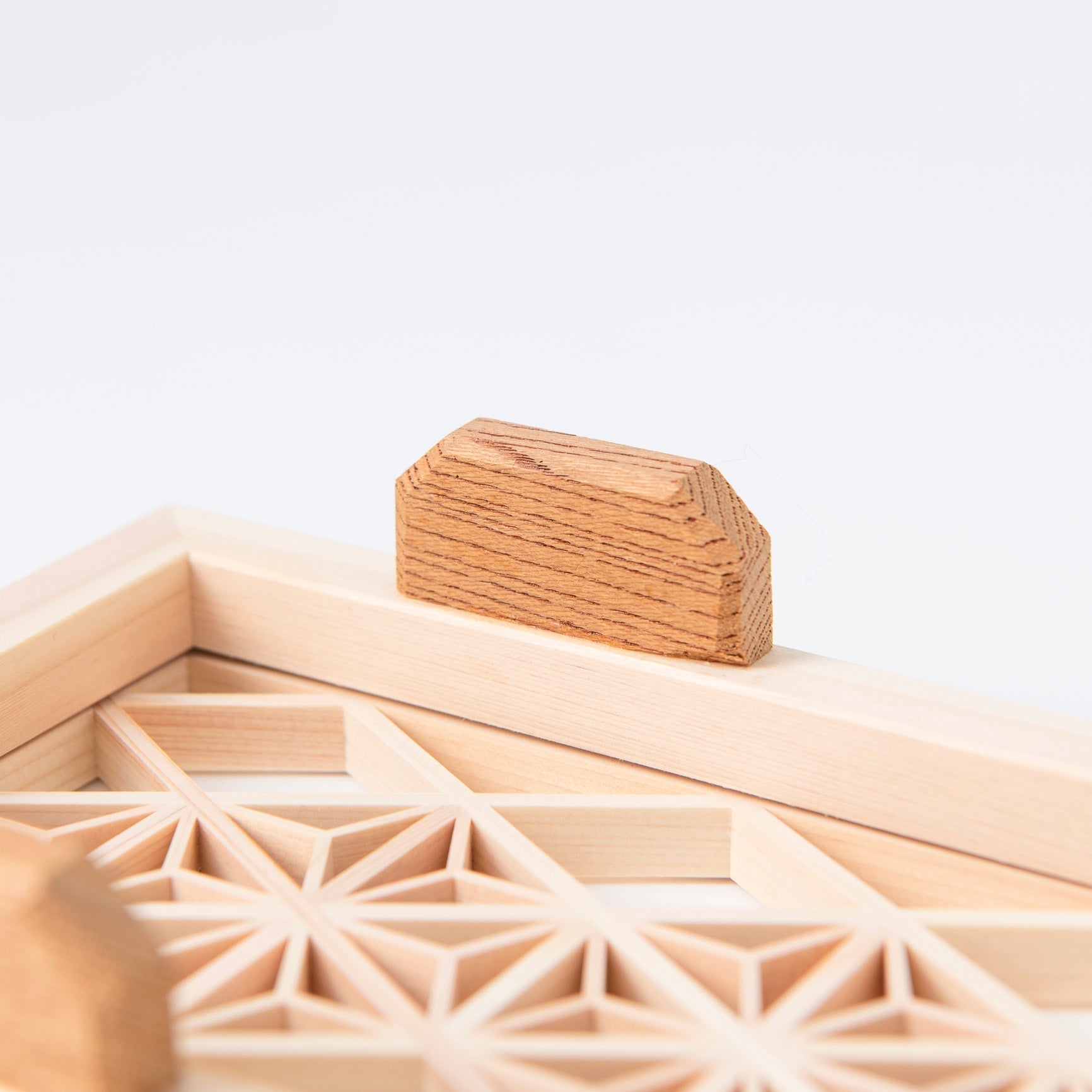 Toyoda Woodcraft Hemp Leaf Kanuma Kumiko Long Tray - MUSUBI KILN - Quality Japanese Tableware and Gift