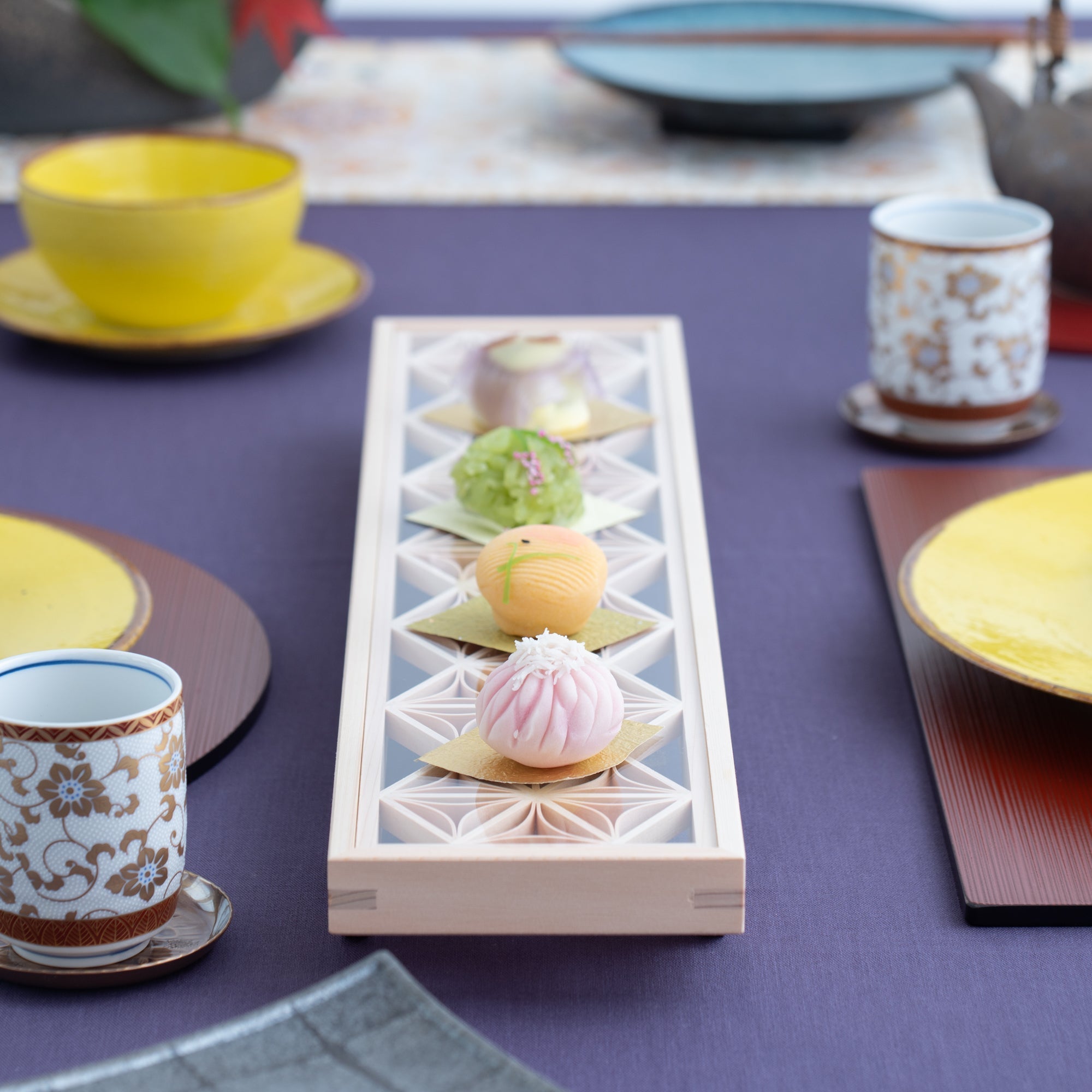 Toyoda Woodcraft Shippou Kanuma Kumiko Long Tray - MUSUBI KILN - Quality Japanese Tableware and Gift