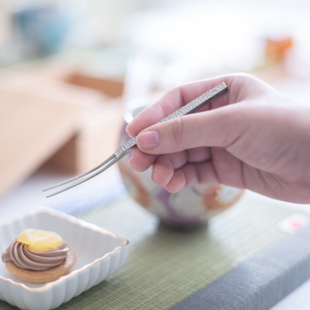 Tsubame MODERN WABI SABI Mirror Finish Fruit Fork - MUSUBI KILN - Quality Japanese Tableware and Gift