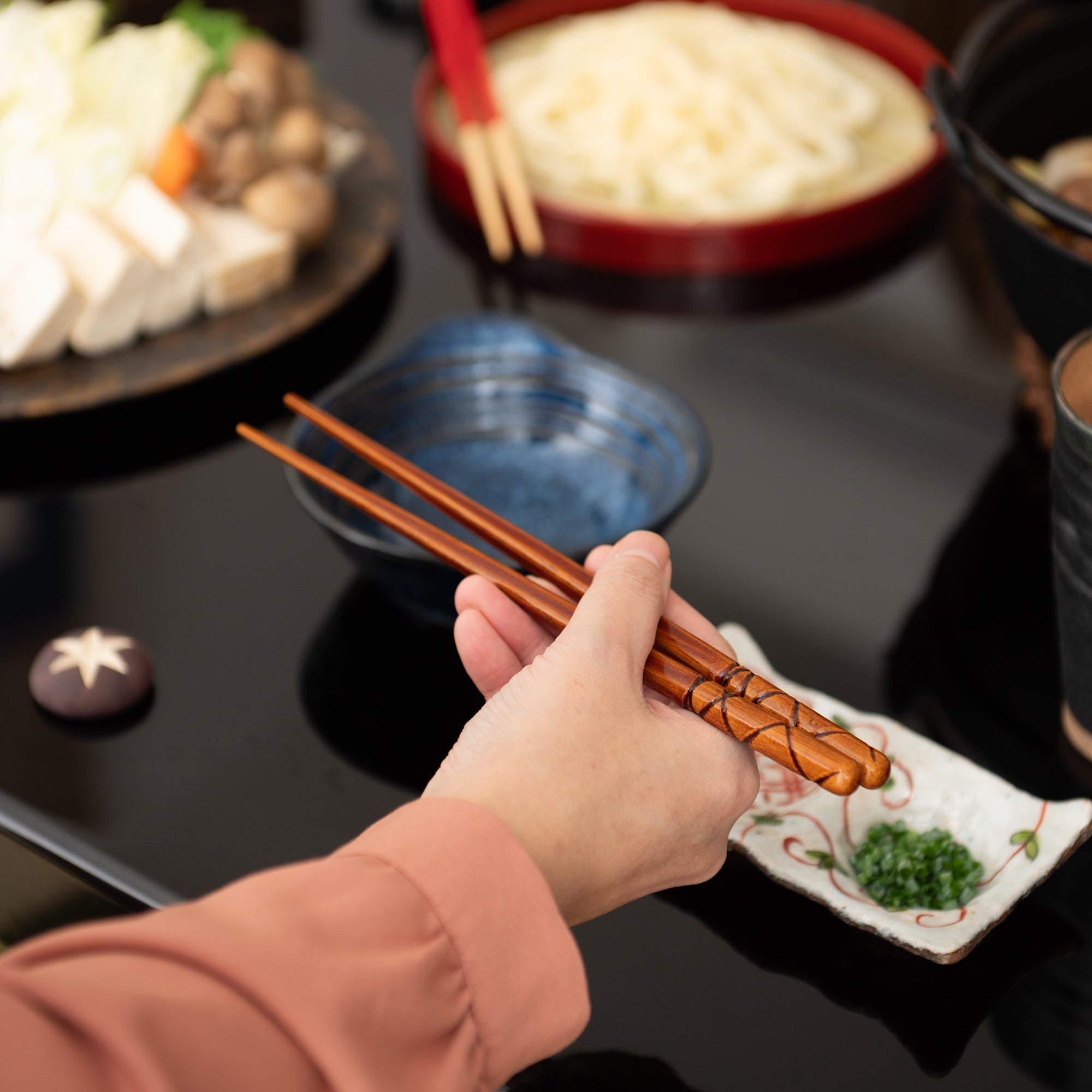 Yamachiku Tortoiseshell Pattern Lacquered Bamboo Chopsticks 23 cm (9.1 in) - MUSUBI KILN - Quality Japanese Tableware and Gift