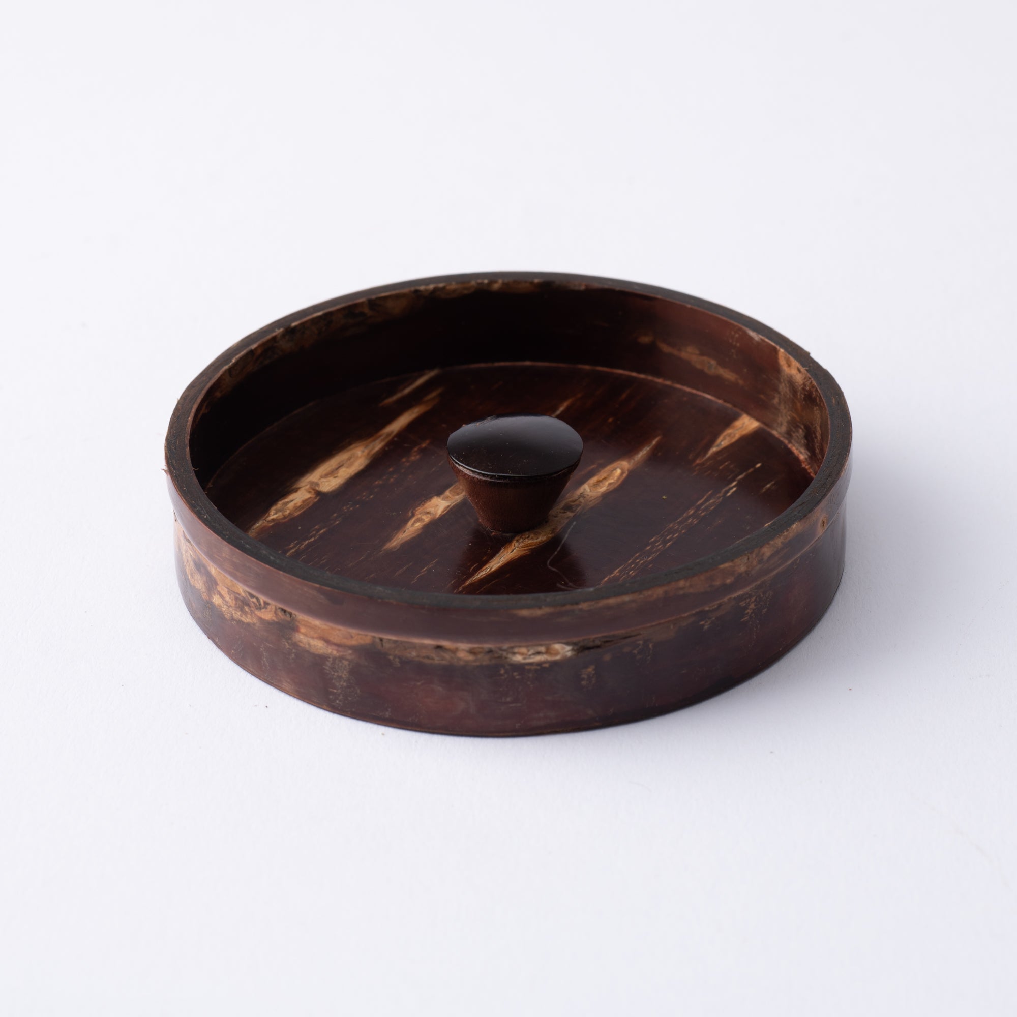 Yatsuyanagi Inlay Falling Sakura Akita Cherry Bark Work Tea Canister - MUSUBI KILN - Quality Japanese Tableware and Gift