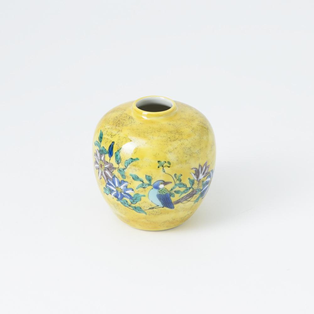 Yoshidaya Flower and Bird Kutani Japanese Flower Vase - MUSUBI KILN - Quality Japanese Tableware and Gift