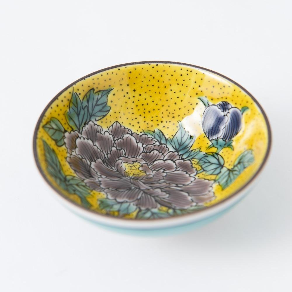 Yoshidaya Peony Kutani Sakazuki Sake Cup - MUSUBI KILN - Quality Japanese Tableware and Gift