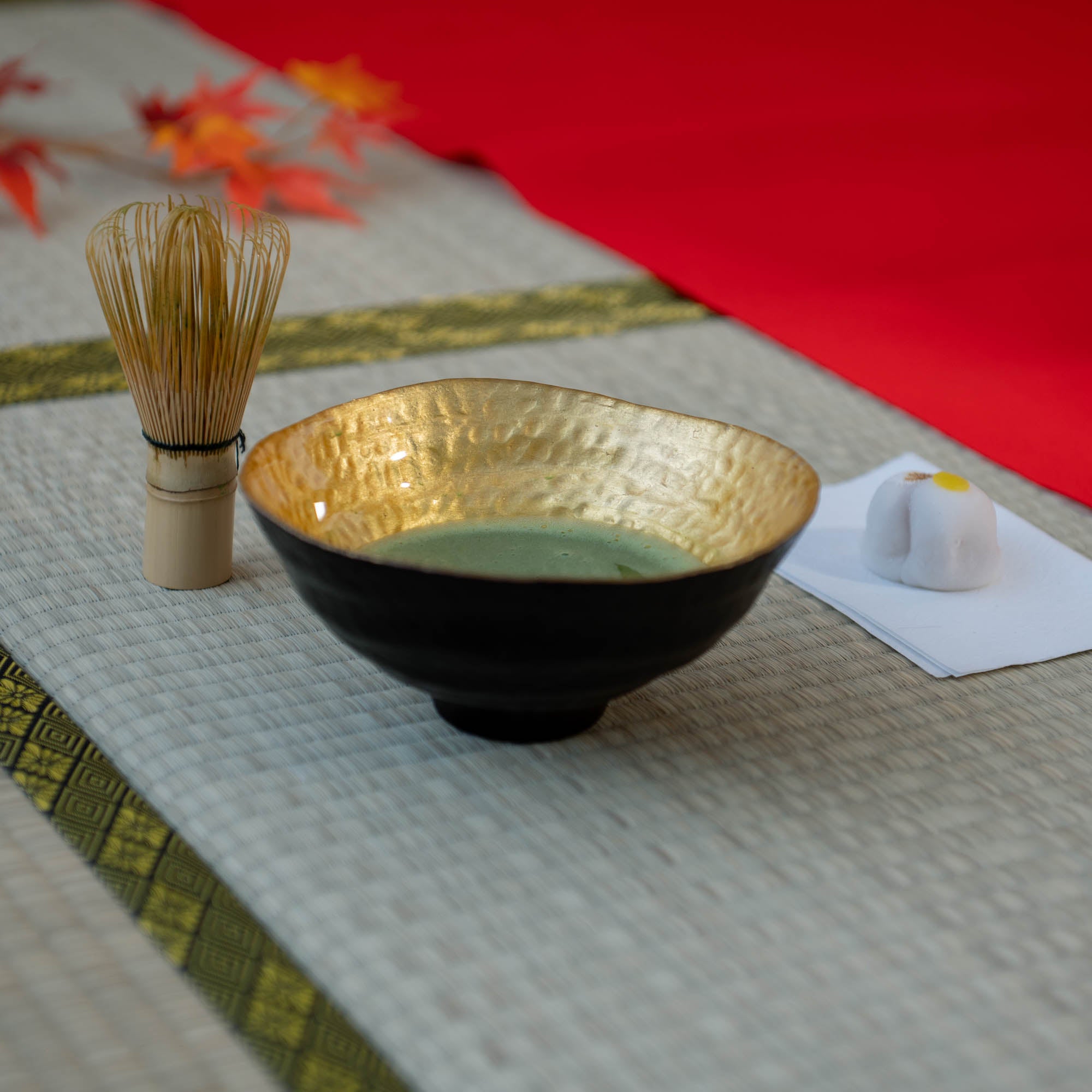 Yoshita Kasho Glass Gold Matcha Bowl Chawan - MUSUBI KILN - Quality Japanese Tableware and Gift