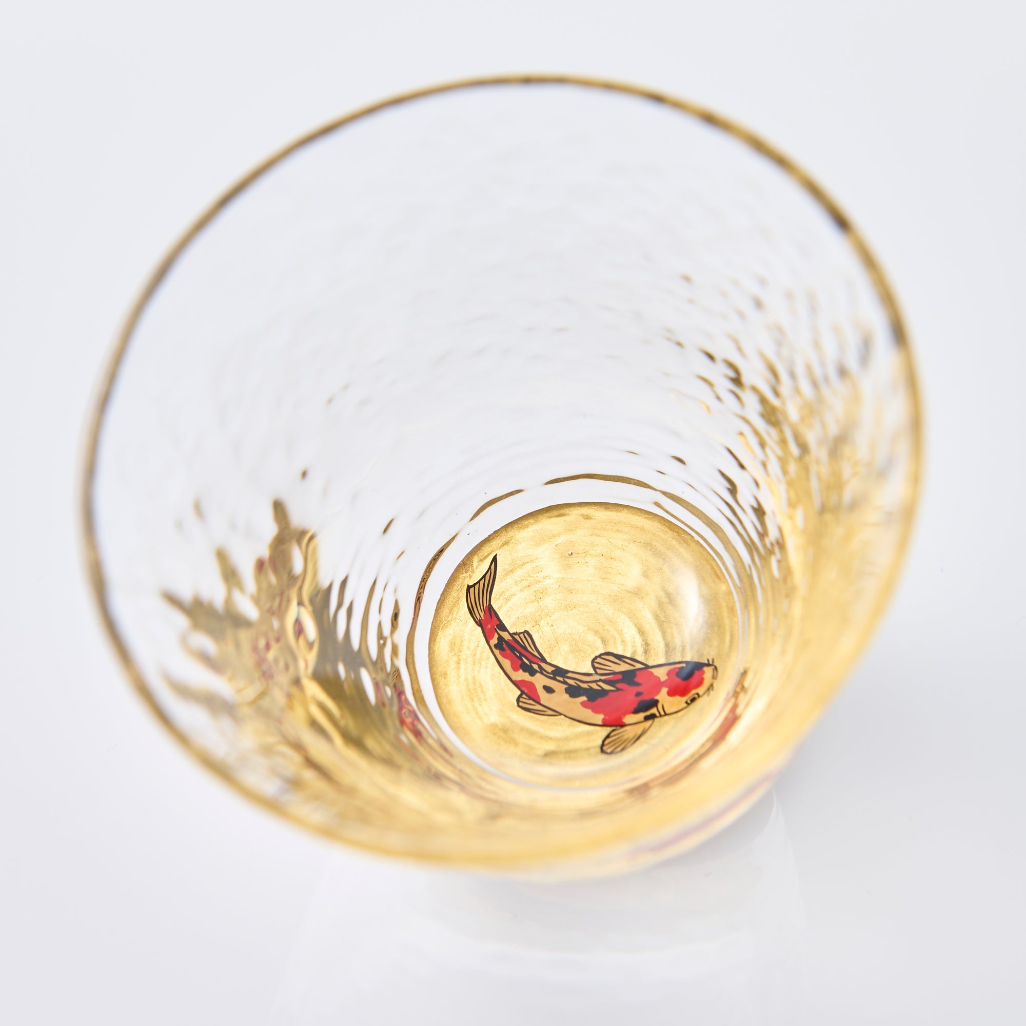Yoshita Kasho Koi Fish Maki - e Glass Sake Cup - MUSUBI KILN - Quality Japanese Tableware and Gift