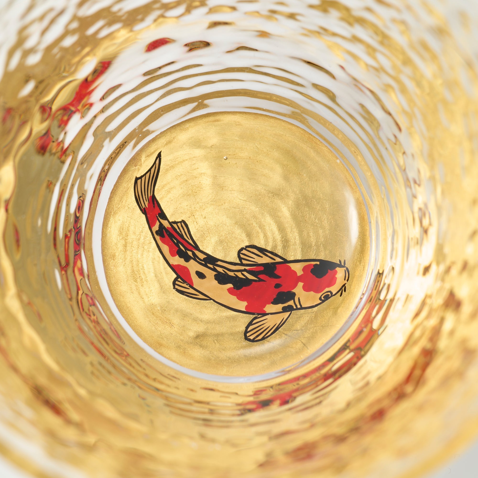 Yoshita Kasho Koi Fish Maki - e Glass Sake Cup - MUSUBI KILN - Quality Japanese Tableware and Gift