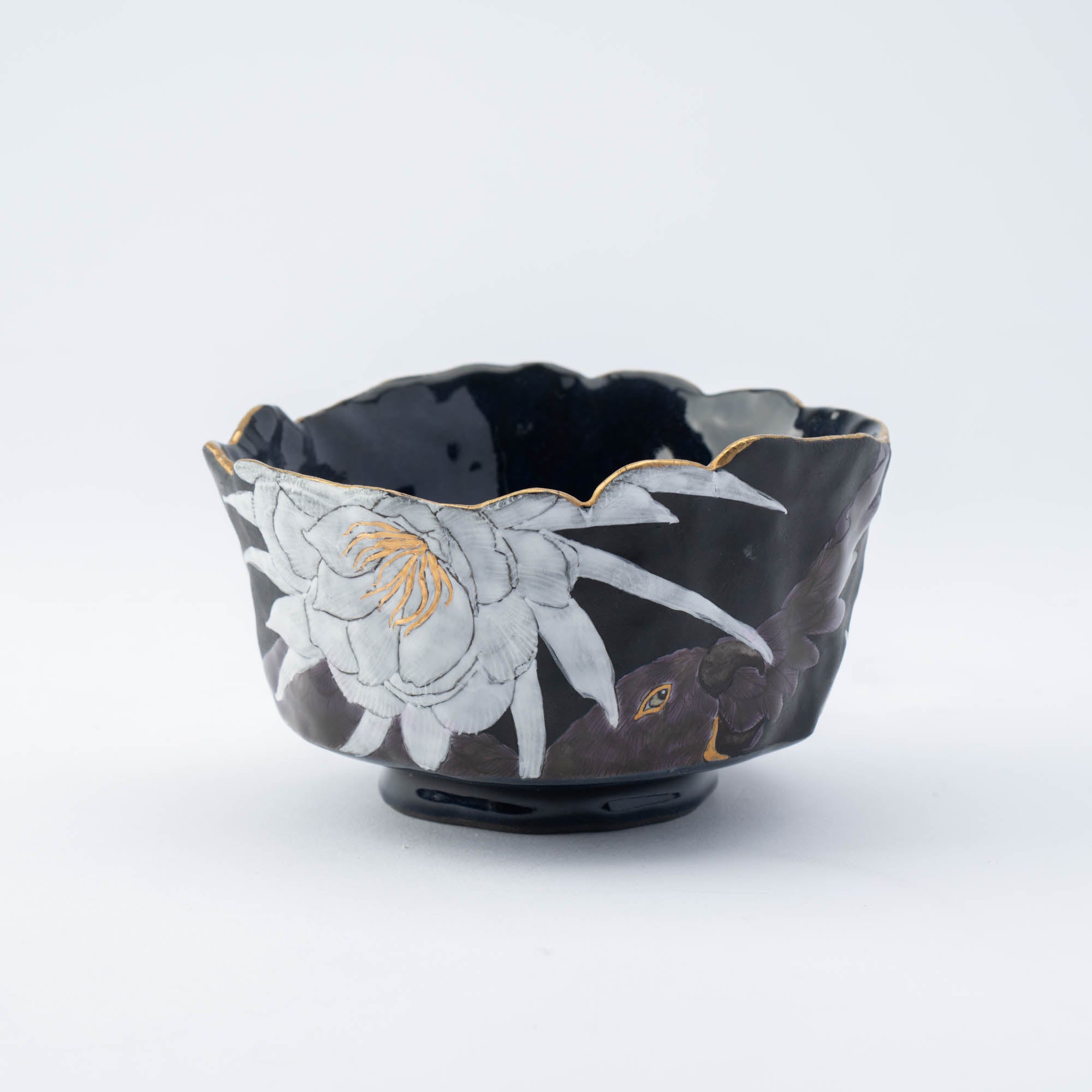 Moonlit Bloom and Bird Matcha Bowl
