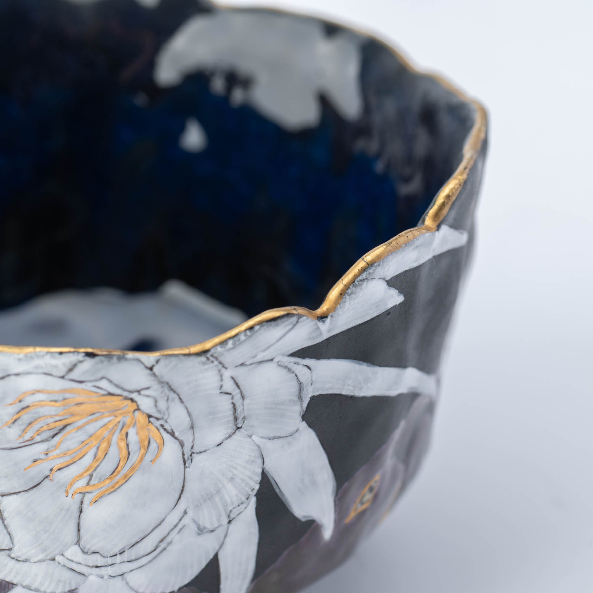 Moonlit Bloom and Bird Matcha Bowl