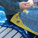 Aqua Drop Navy Lily Furoshiki Wrapping Cloth 39in