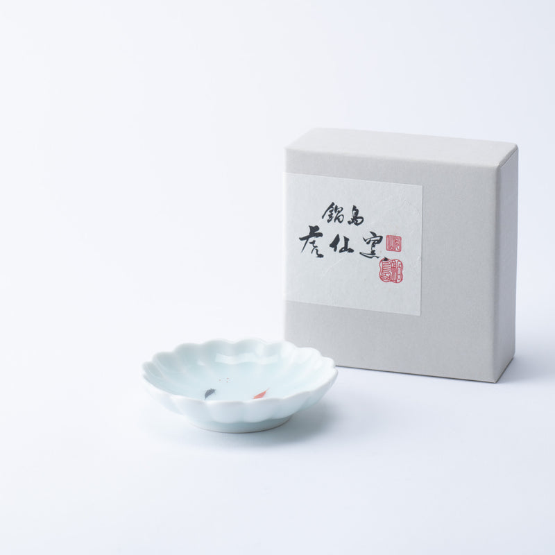 Kosen Kiln Medaka Rice Fish Chrysanthemum Imari Nabeshima Ware Sauce Plate
