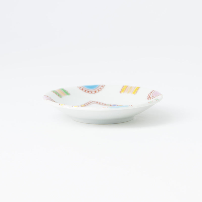 Ginshu Kiln Kutani Round Sauce Plate Set - MUSUBI KILN - Handmade Japanese Tableware and Japanese Dinnerware
