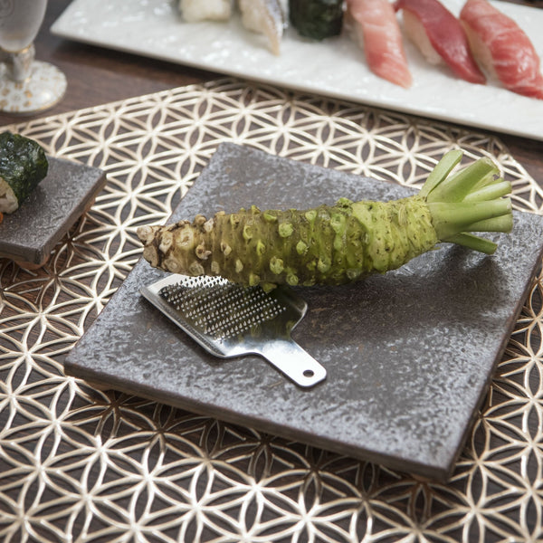 Hibino Ash Graze Mino Ware Footed Square Plate 7in - MUSUBI KILN - Handmade Japanese Tableware and Japanese Dinnerware
