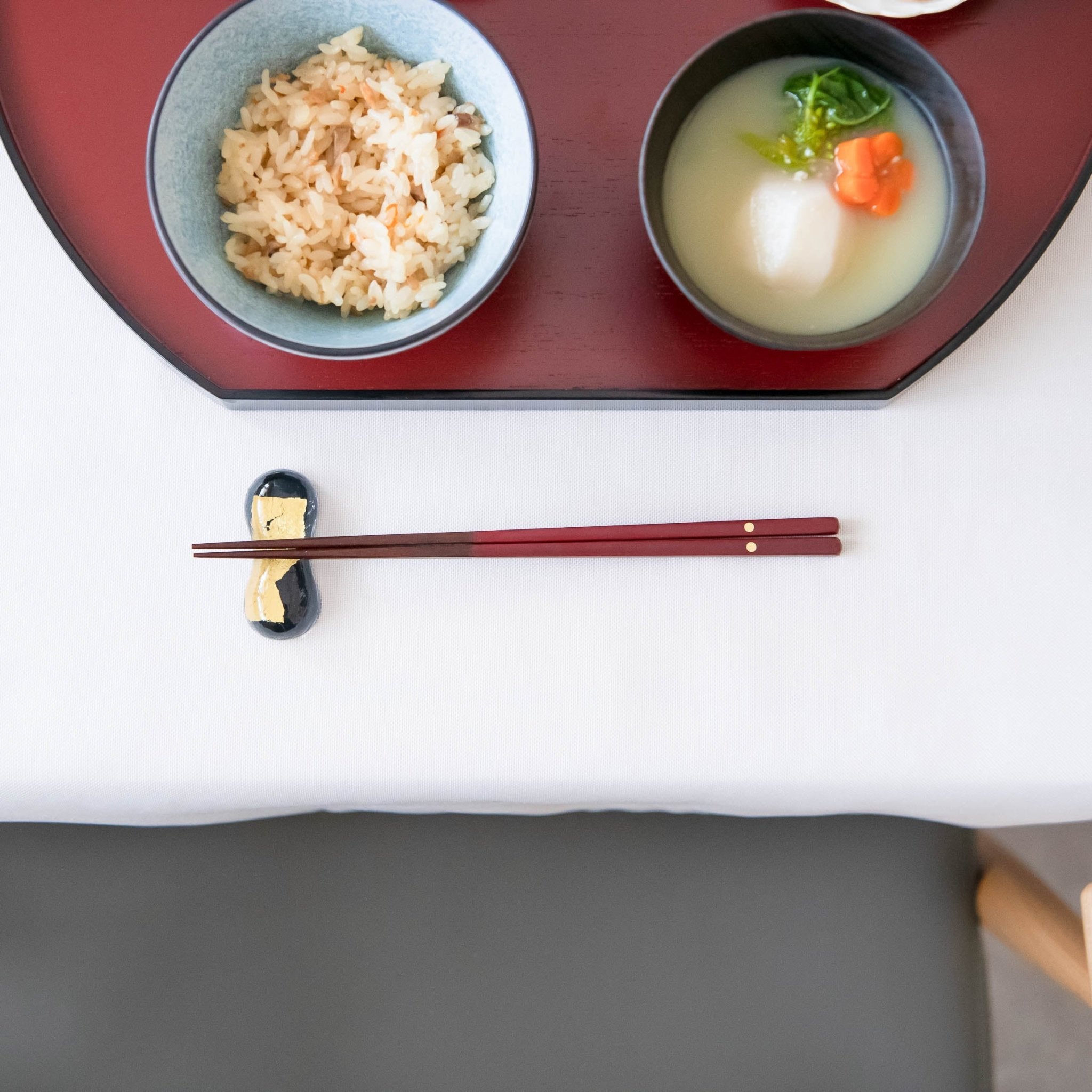 Issou Gold Mirror Wakasa Lacquer Chopsticks 21cm/8.2in or 23cm/9in (Selling Individually) - MUSUBI KILN - Handmade Japanese Tableware and Japanese Dinnerware