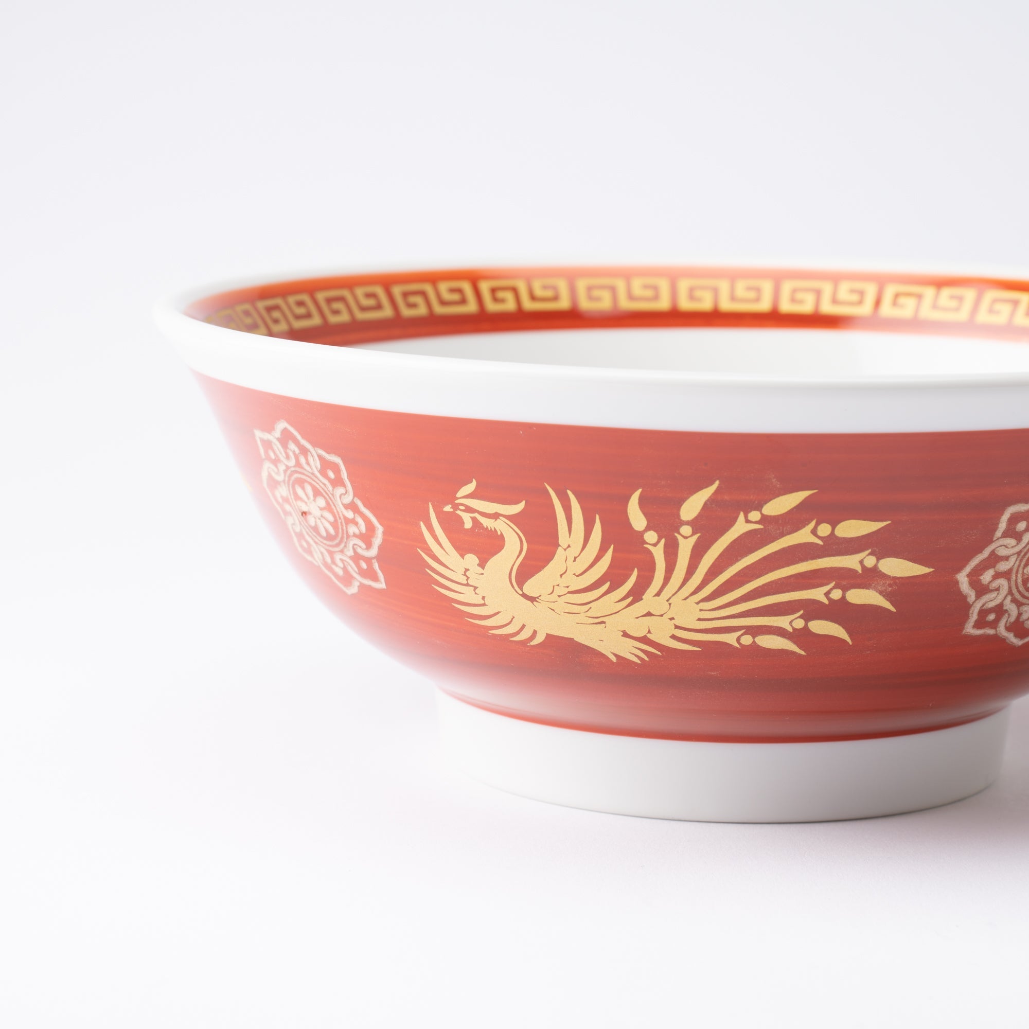 Red Brush Gold Mino Ware Ramen Bowl M - MUSUBI KILN - Handmade Japanese Tableware and Japanese Dinnerware