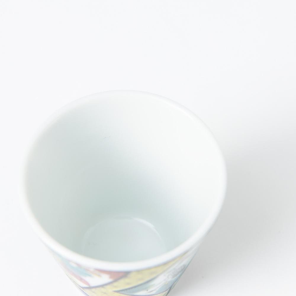 Seikou Kiln Hanafuda Kutani Ochoko Sake Cup - MUSUBI KILN - Handmade Japanese Tableware and Japanese Dinnerware