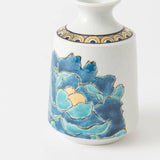 Souraku-An Blue Peony Cylindrical Sake Set - MUSUBI KILN - Handmade Japanese Tableware and Japanese Dinnerware