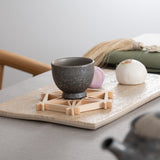 Tokuta Rourette Tokoname Japanese Teapot Set 8.5oz(250ml)-Sasame and Ceramesh - MUSUBI KILN - Handmade Japanese Tableware and Japanese Dinnerware