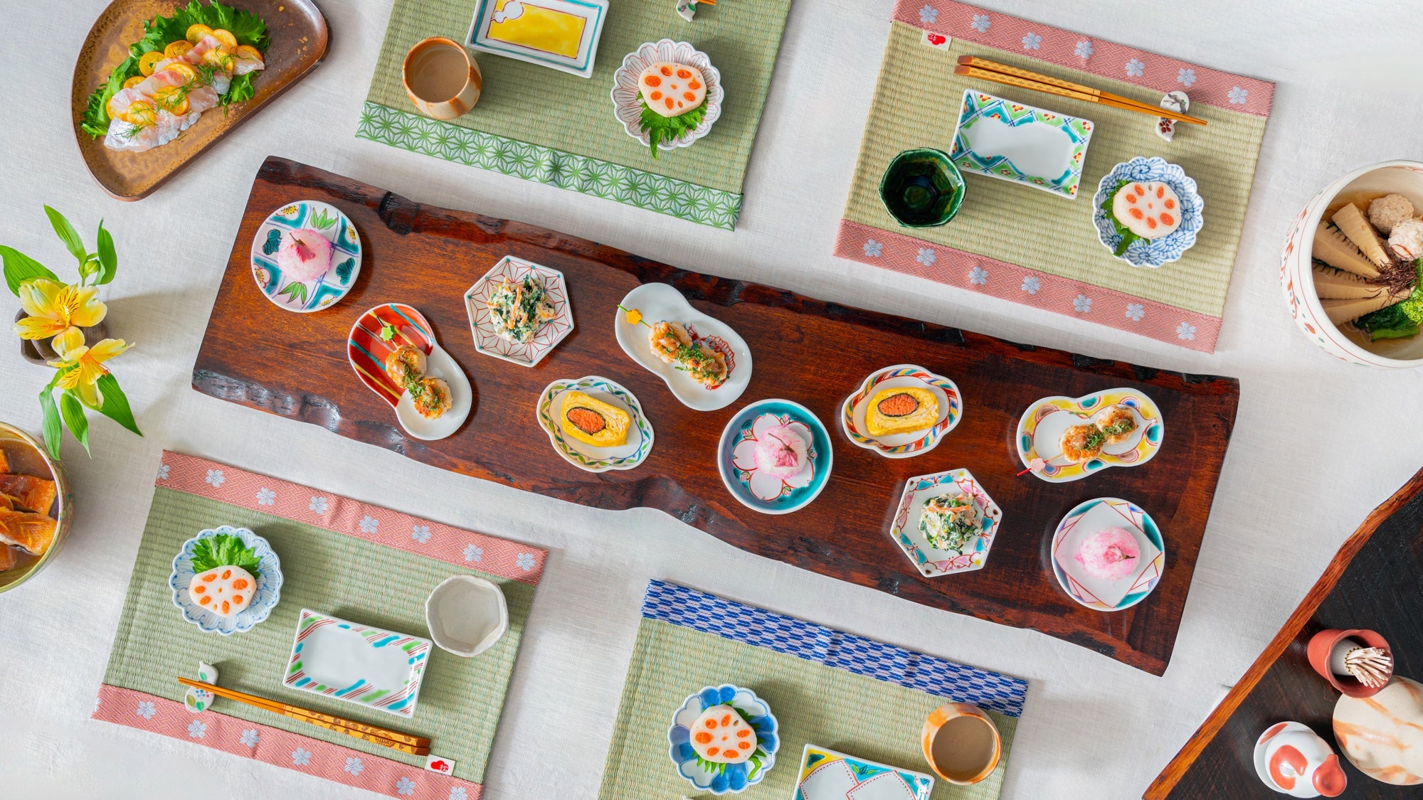 A Joyful Spring Table with Vibrant Sauce Plates