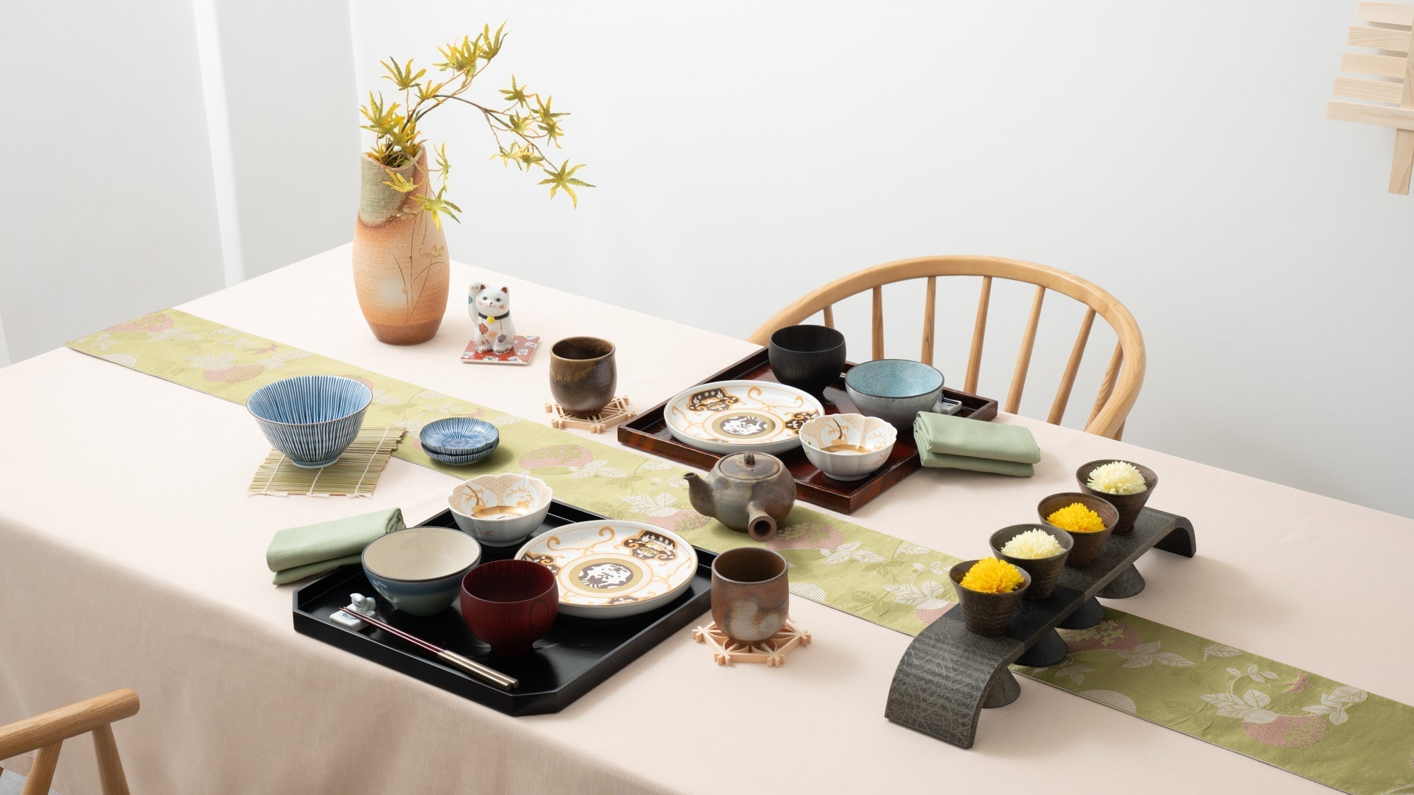 Teishoku Style Lunch for Two with Arita Porcelain Lab Japan Series for Autumn