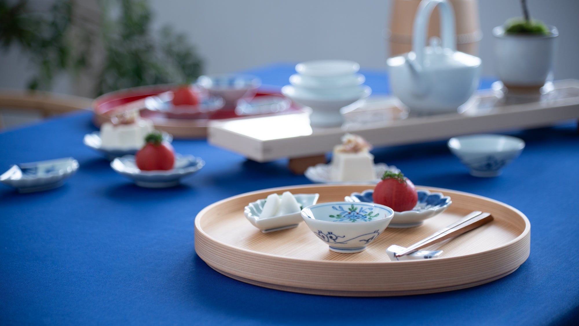 Sake Party with Summery Blue and White Porcelain